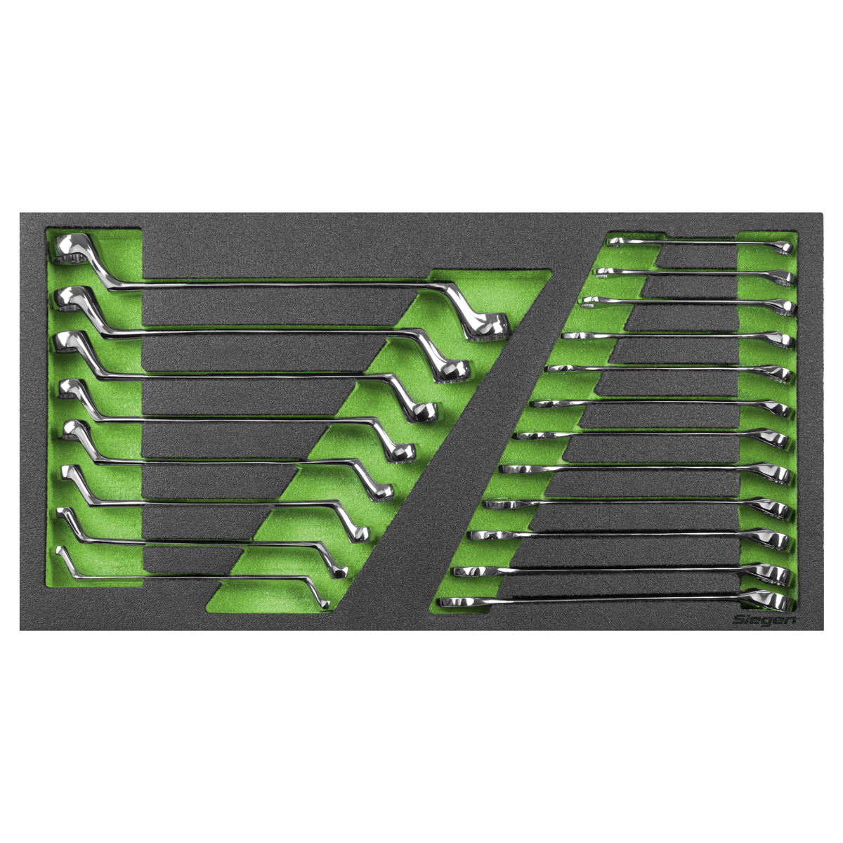 Tool Tray with Combination & Deep Offset Spanner Set 20pc - Metric S01273