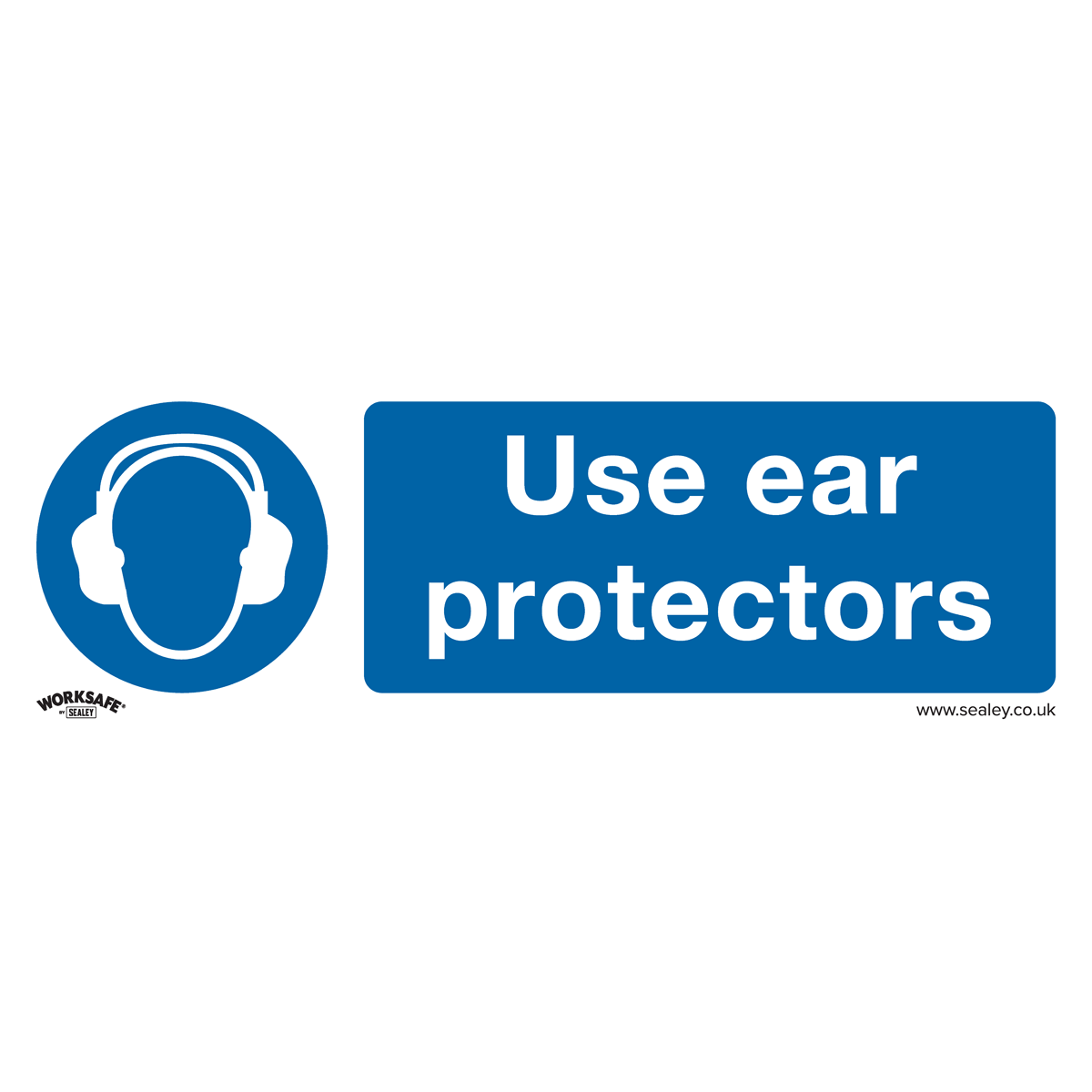 Mandatory Safety Sign - Use Ear Protectors - Self-Adhesive Vinyl - Pack of 10 SS10V10