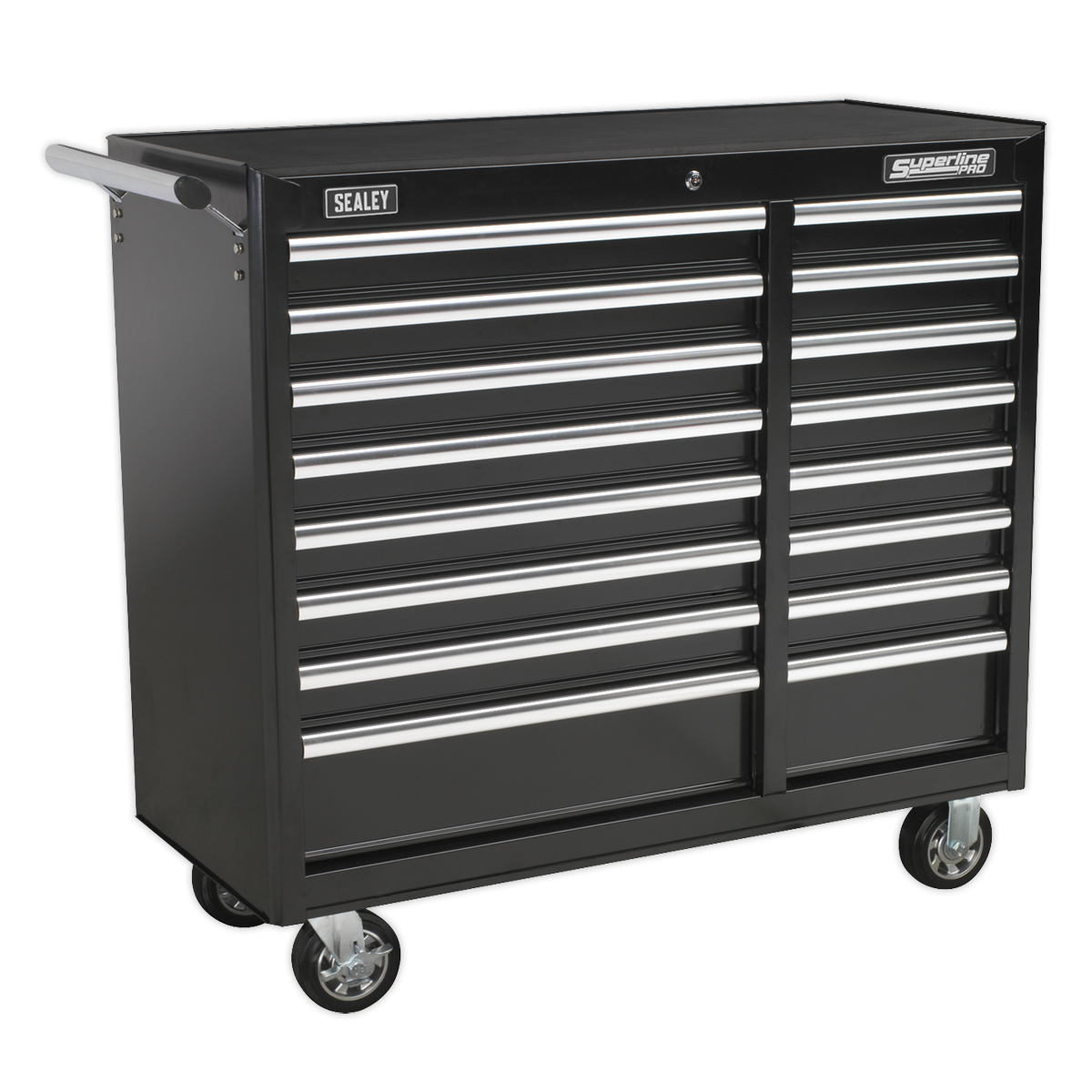 Rollcab 16 Drawer with Ball-Bearing Slides Heavy-Duty - Black AP41169B
