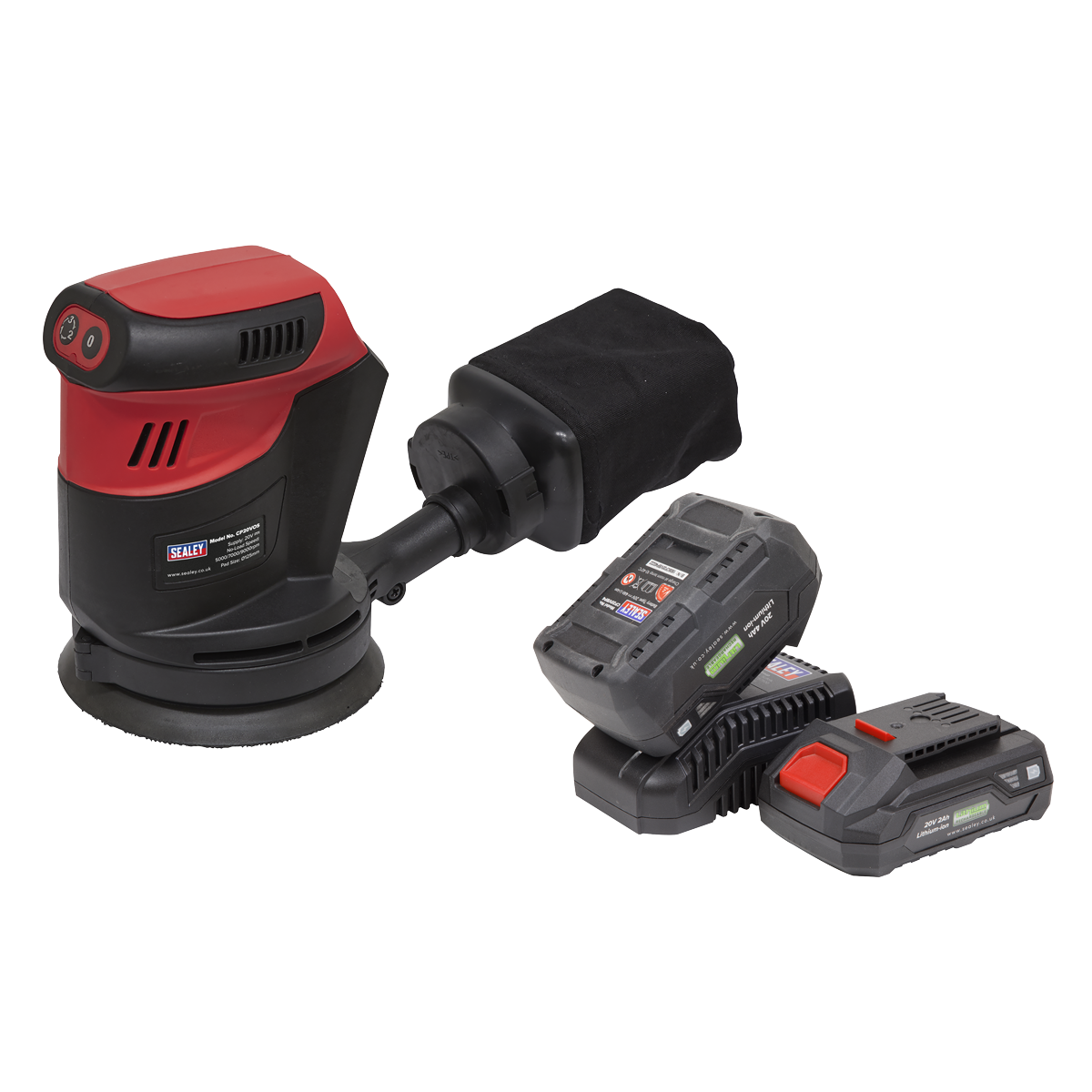Cordless Orbital Palm Sander Kit Ø125mm 20V SV20 Series - 2 Batteries CP20VOSKIT