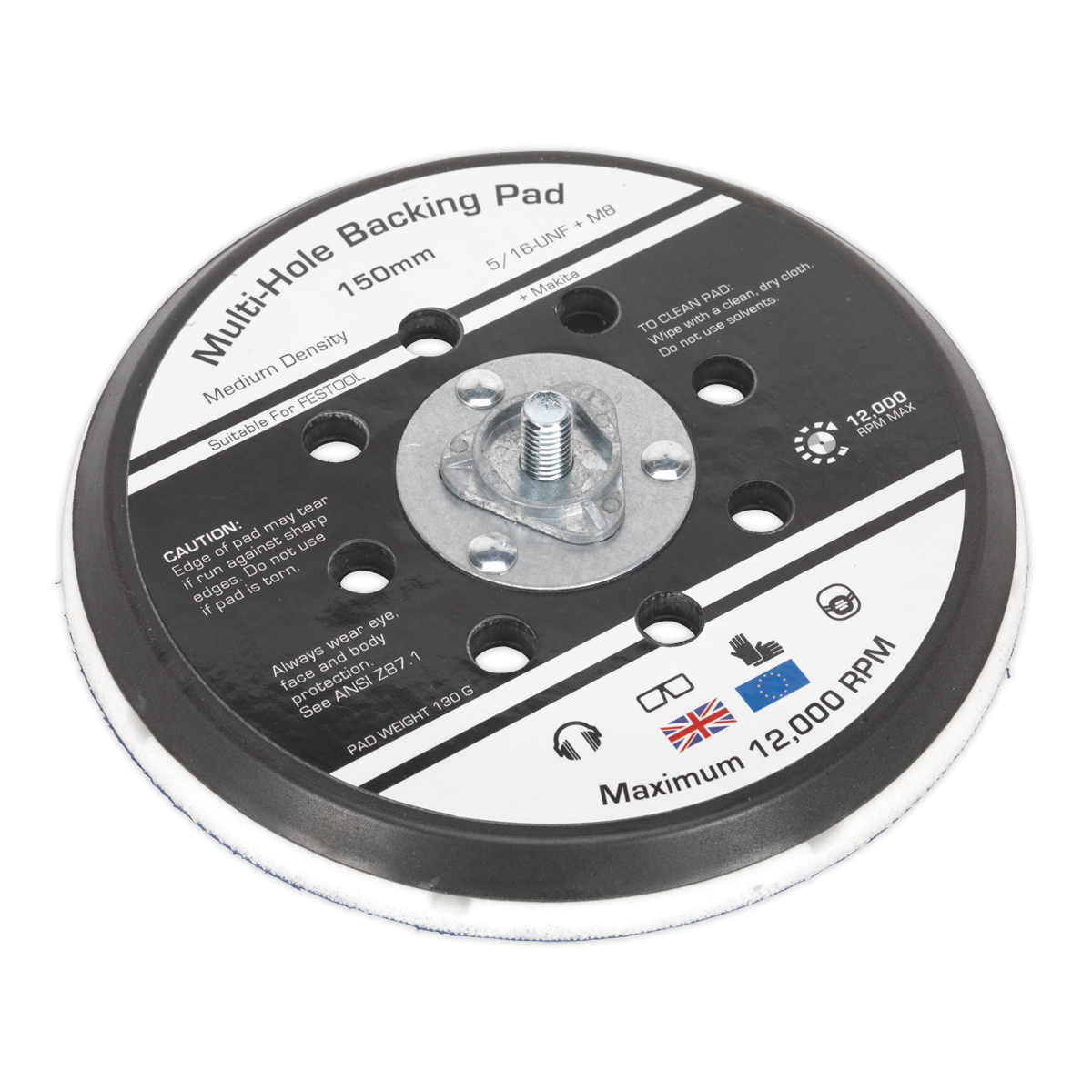 Universal Dust-Free Stick-On DA Backing Pad Ø150mm x 5/16"UNF & M8 AK289