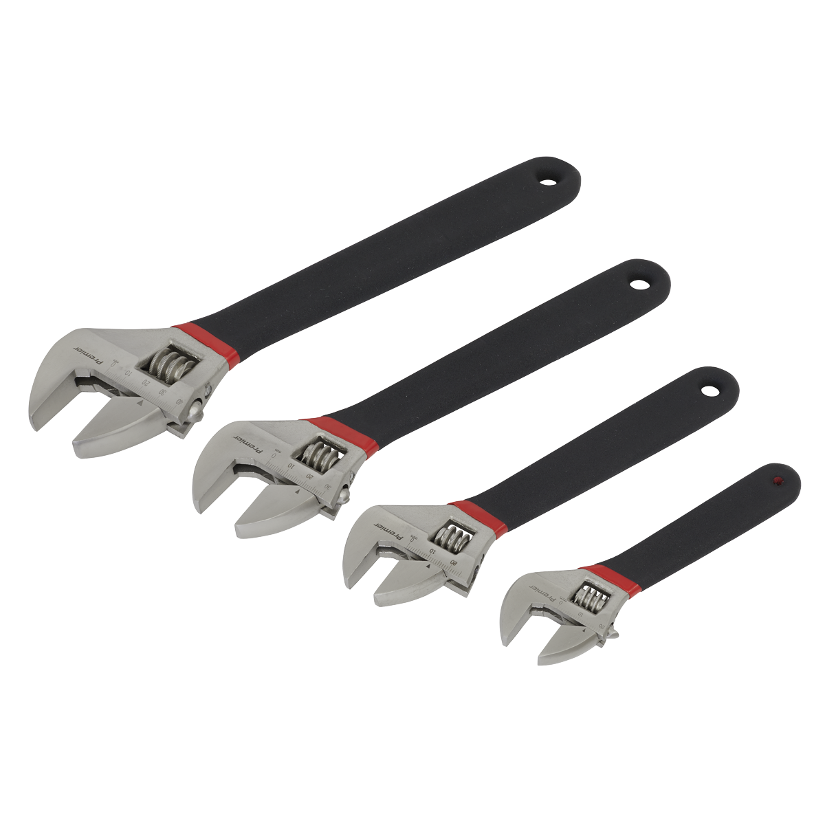 Adjustable Wrench Set 4pc Ni-Fe Finish AK9935