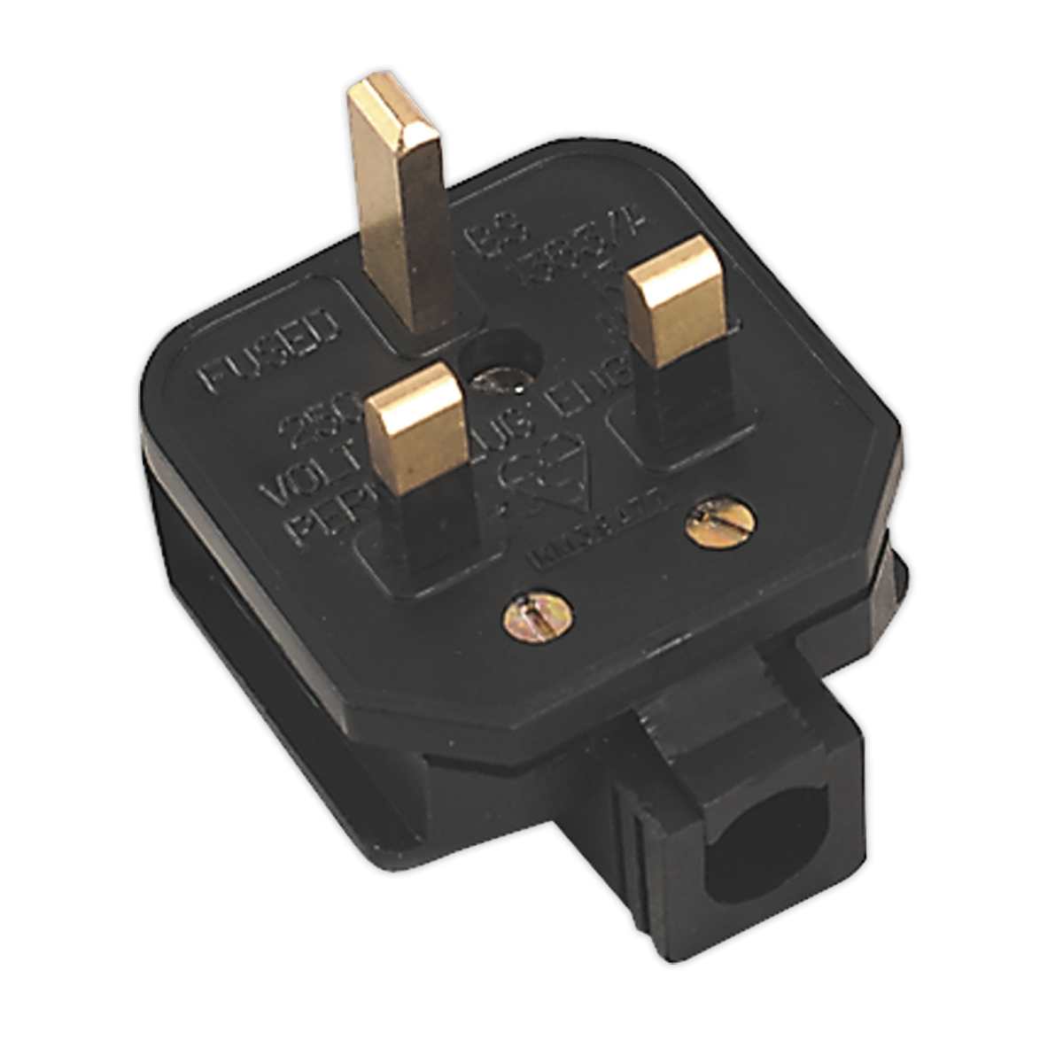 Black 13A heavy-Duty Plug PL/13/3S