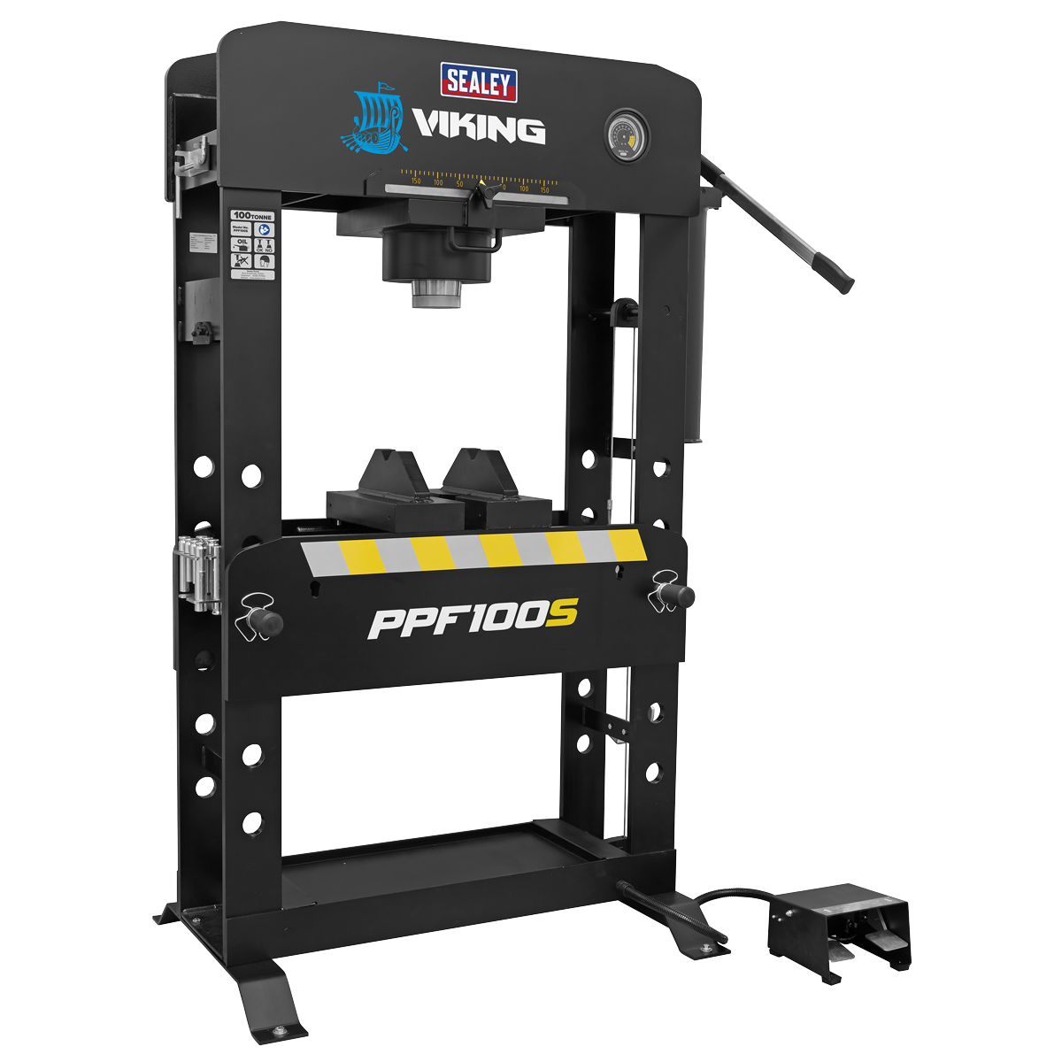 Viking Air/Hydraulic Press 100 Tonne Floor Type with Sliding Ram and Foot Pedal PPF100S