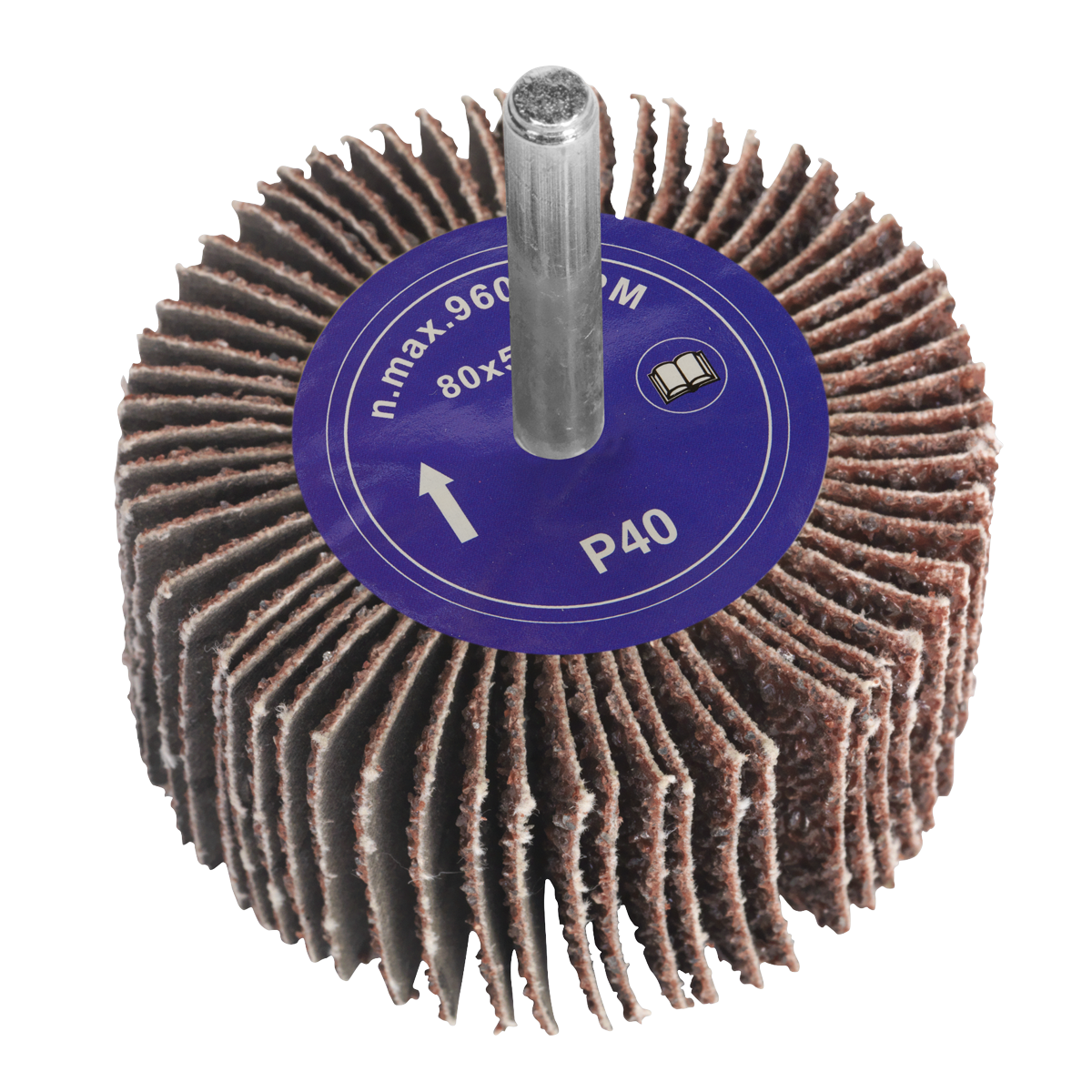 Flap Wheel Ø80 x 50mm 40Grit 6mm Shaft FW805040