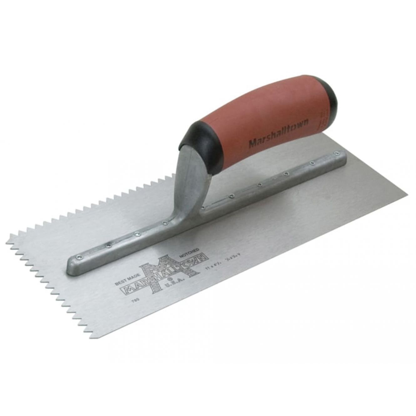M701SD V 3/16in Notched Trowel DuraSoft® Handle 11 x 4.1/2in M/T701SD