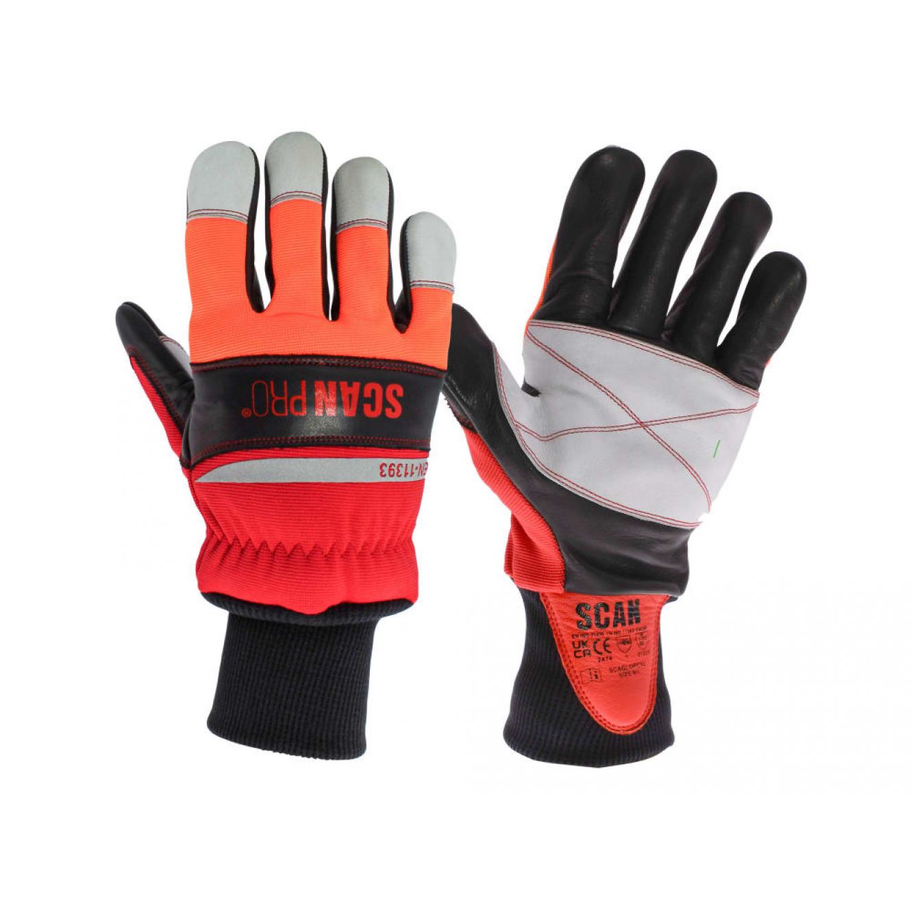 Class 1 Dual Hand Chainsaw Leather Gloves