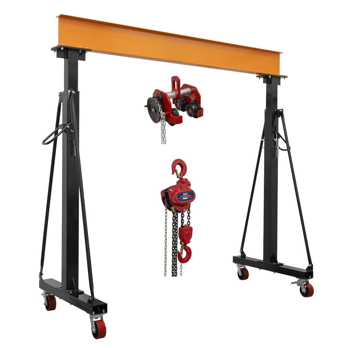 Portable Adjustable Gantry Frame with Geared Trolley & Hoist Combo 3 Tonne SG3000KITG