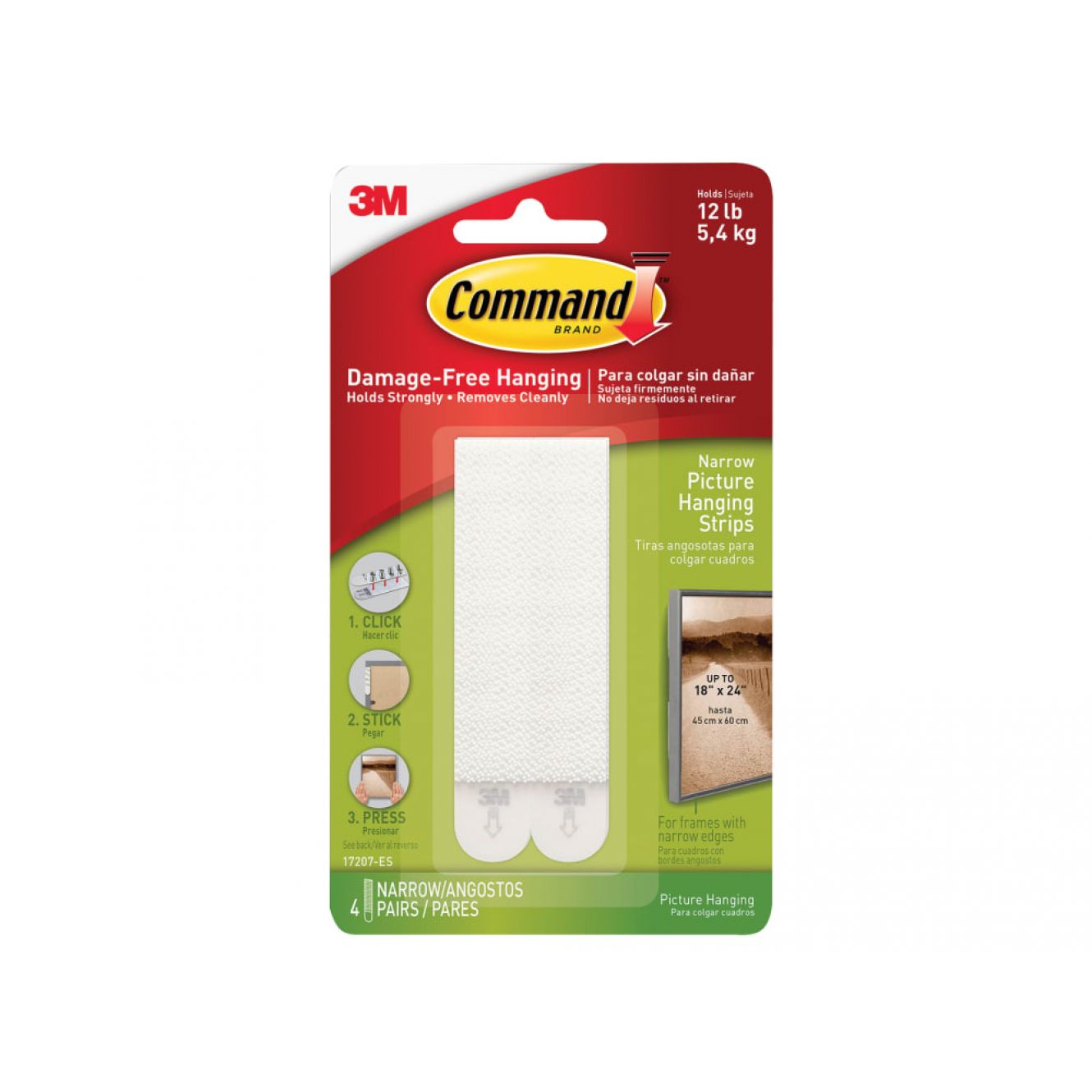 Narrow Picture Hanging Strips (Pack 4) COM17207