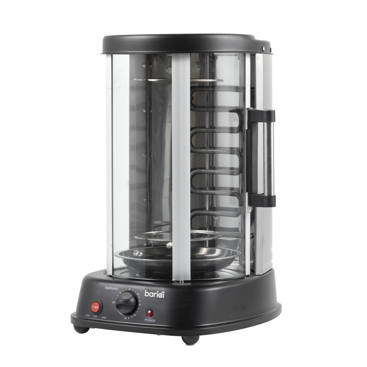 Baridi Rotisserie Grill, Kebabs, Gyros, Skewers, Roasts, 1500W, 21L, Black DH216