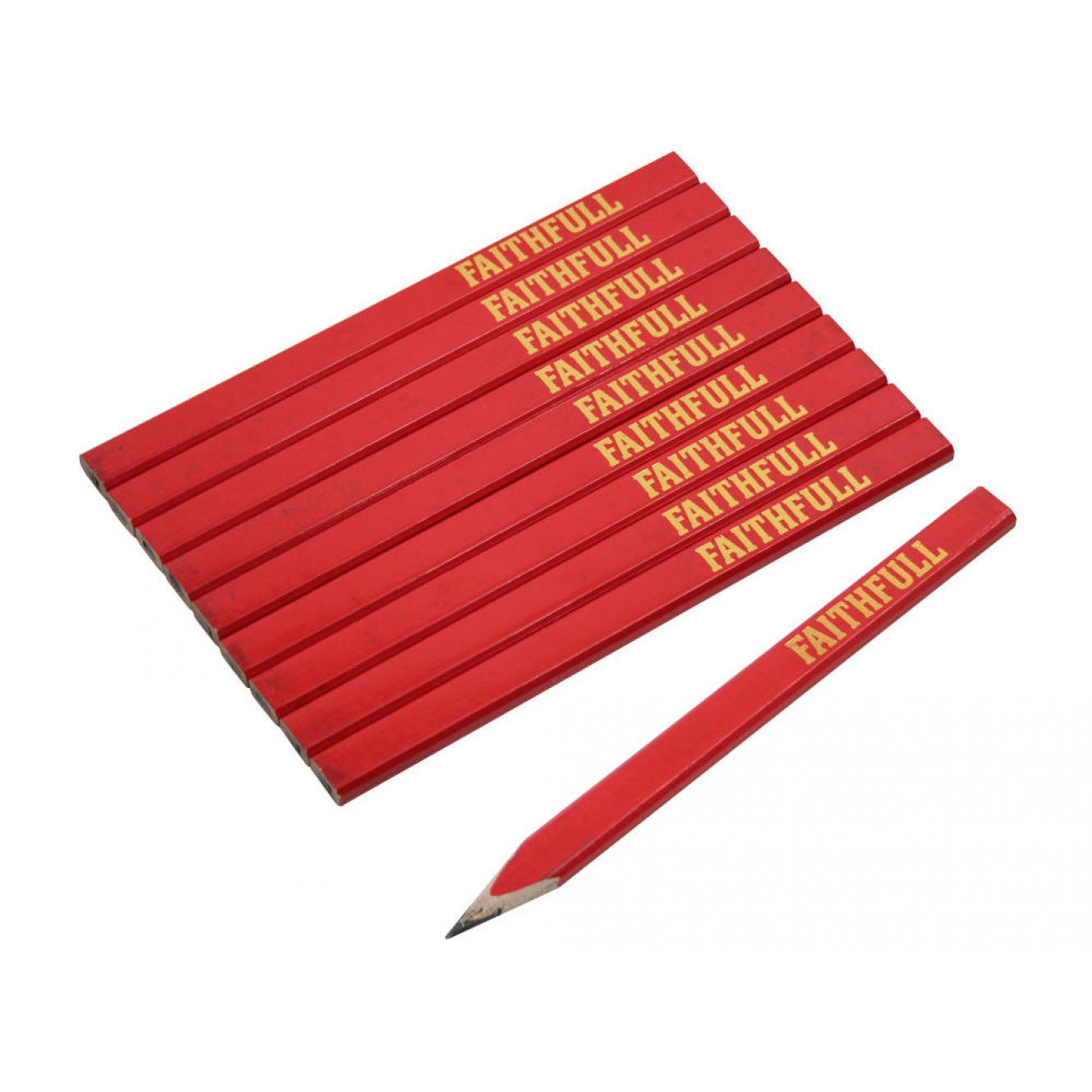 FSC Carpenter's Pencils - Red / Medium (Pack 10) FAICPR10FSC