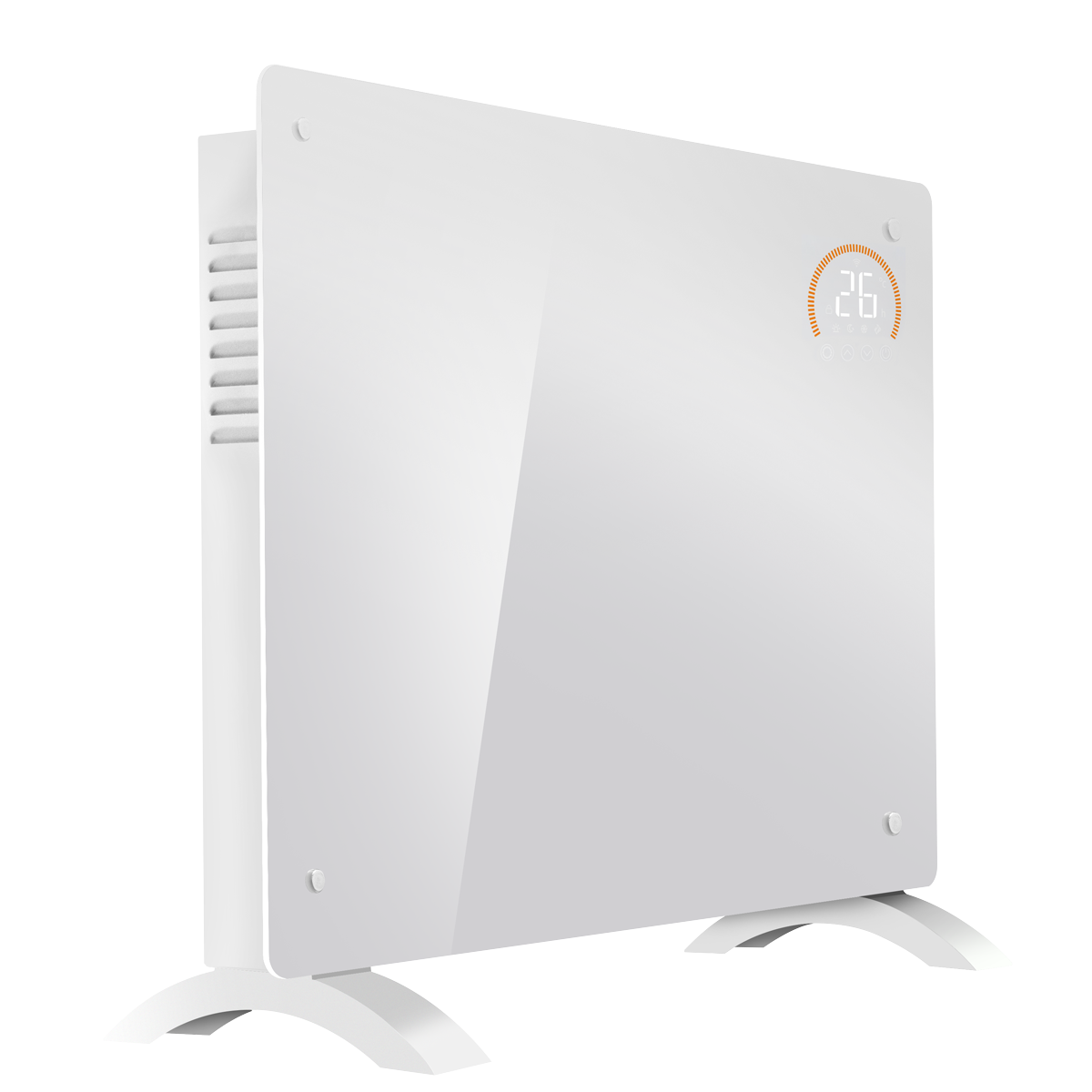 Baridi Electric Glass Panel Heater, 1500W, Thermostat Controlled 24Hr 7 Day Timer, Wi-Fi Enabled, Remote Control, White - DH138 DH138