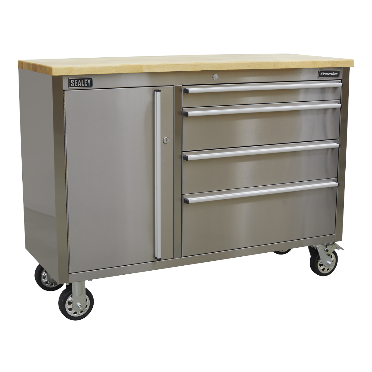 Mobile Stainless Steel Tool Cabinet 4 Drawer AP4804SS