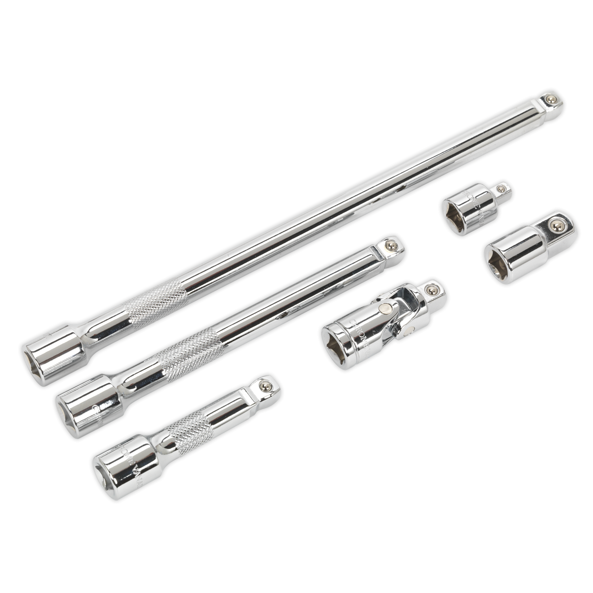 Wobble/Rigid Extension Bar, Adaptor & Universal Joint Set 6pc 3/8"Sq Drive AK7690