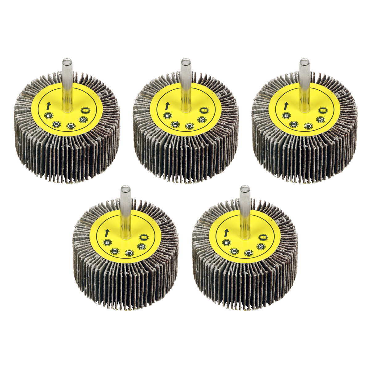 Flap Wheel Ø60 x 30mm 80Grit 6mm Shaft - Pack of 5 FW6030805