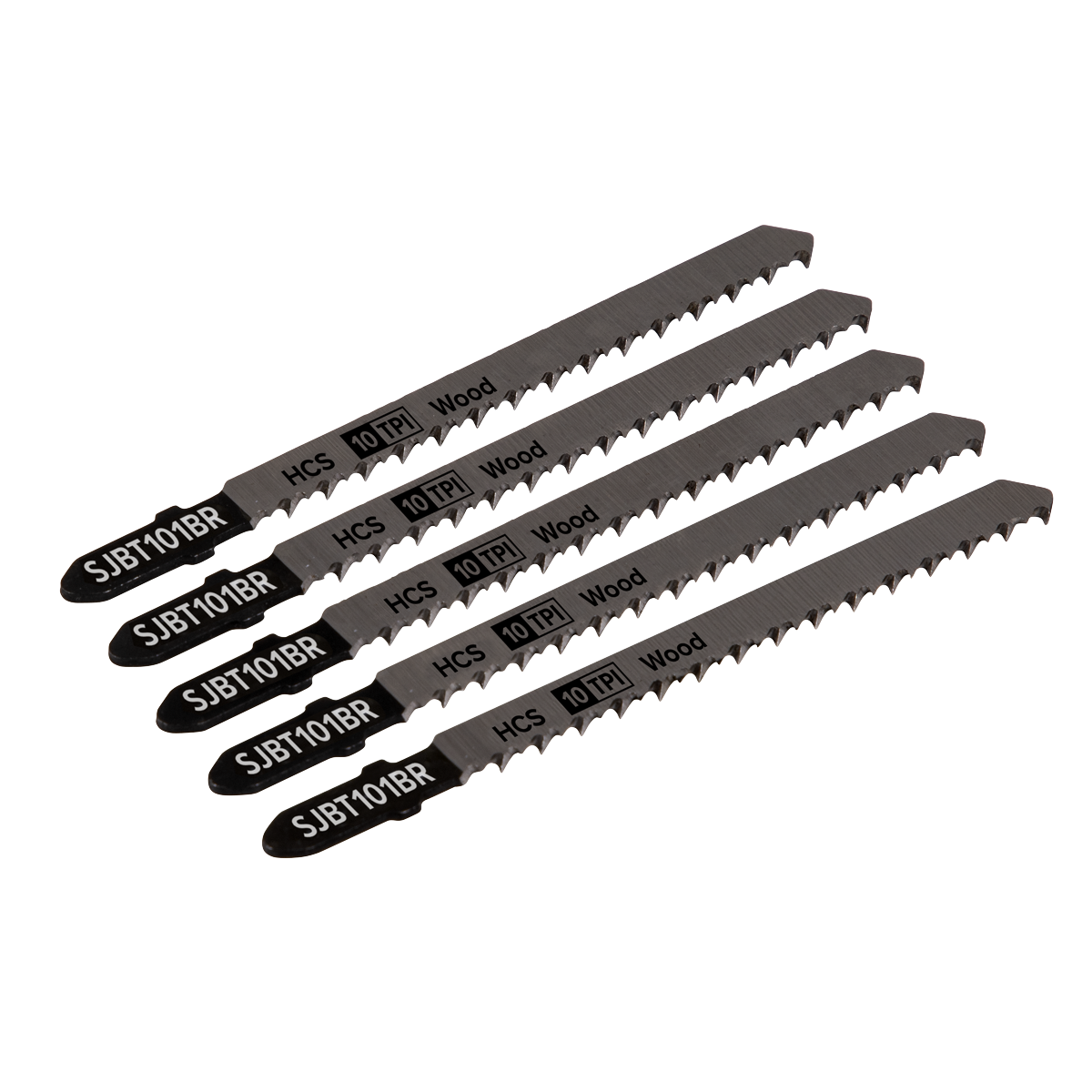 Jigsaw Blade Hard Wood Downward Cut 100mm 10tpi - Pack of 5 SJBT101BR