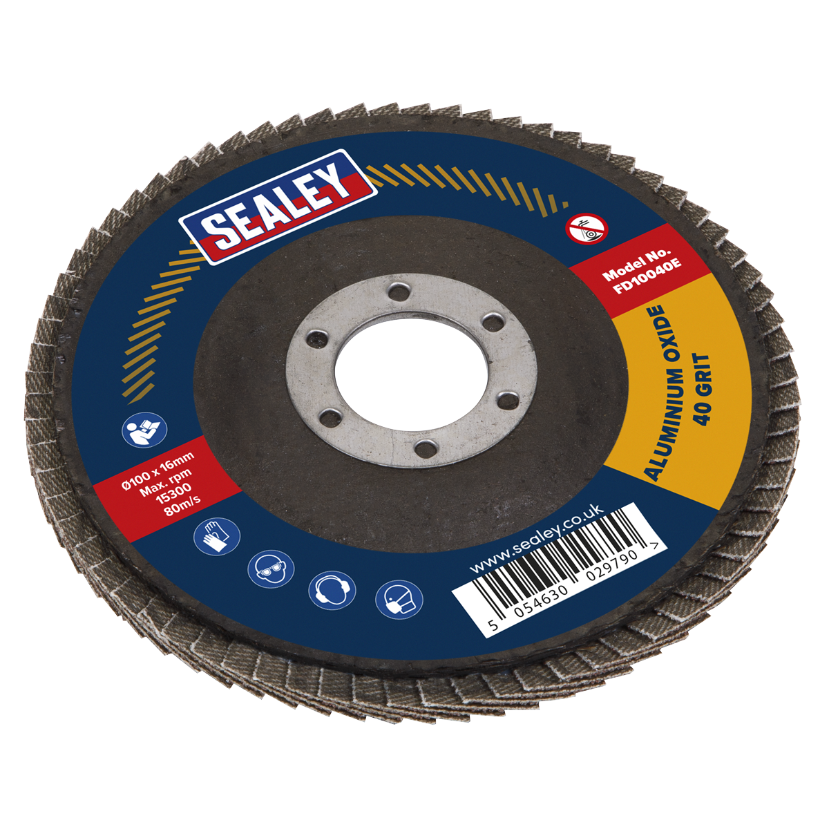 Flap Disc Aluminium Oxide Ø100mm Ø16mm Bore 40Grit FD10040E