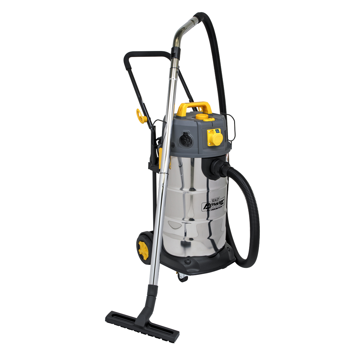 Vacuum Cleaner Industrial Dust-Free Wet/Dry 38L 1100W/110V Stainless Steel Drum M Class Filtration PC380M110V