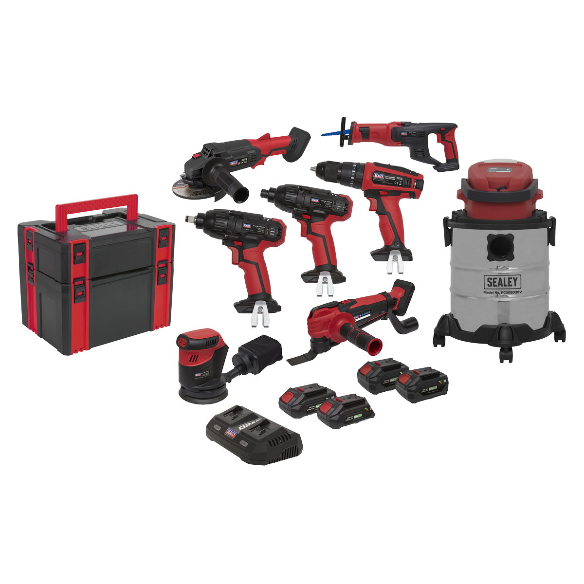 8 x 20V SV20 Series Cordless Tool Combo - 4 Batteries CP20VCOMBO4