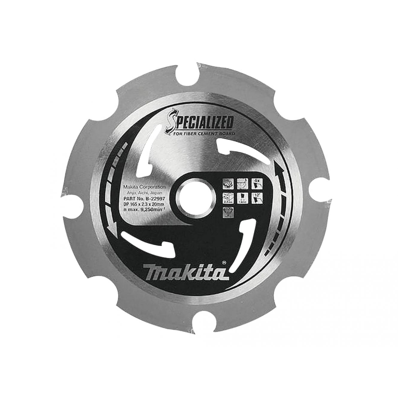 PCD Cement Board Circular Saw Blade 165 x 20mm x 4T MAKB22997