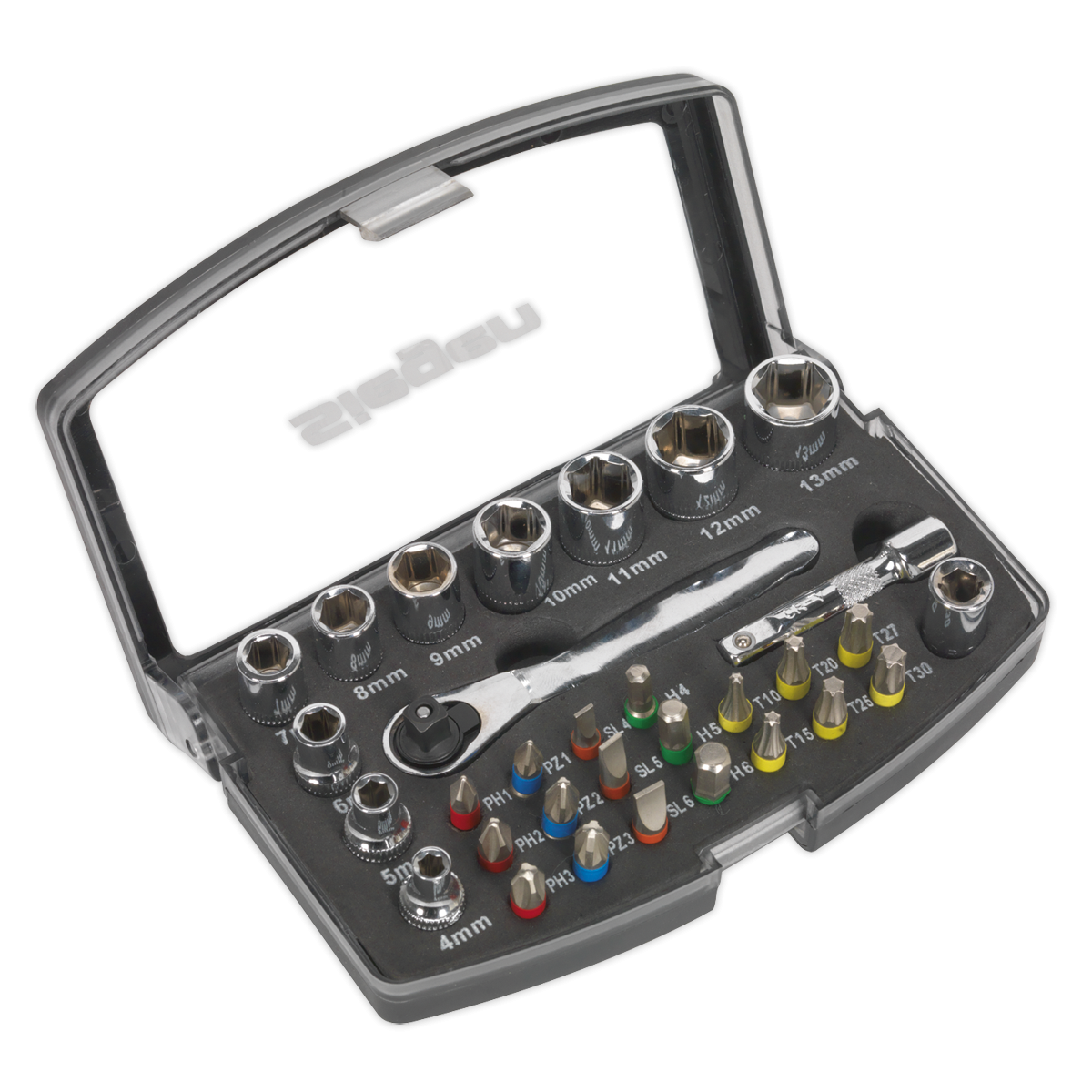 Socket & Bit Set 31pc 1/4"Sq Drive S01036