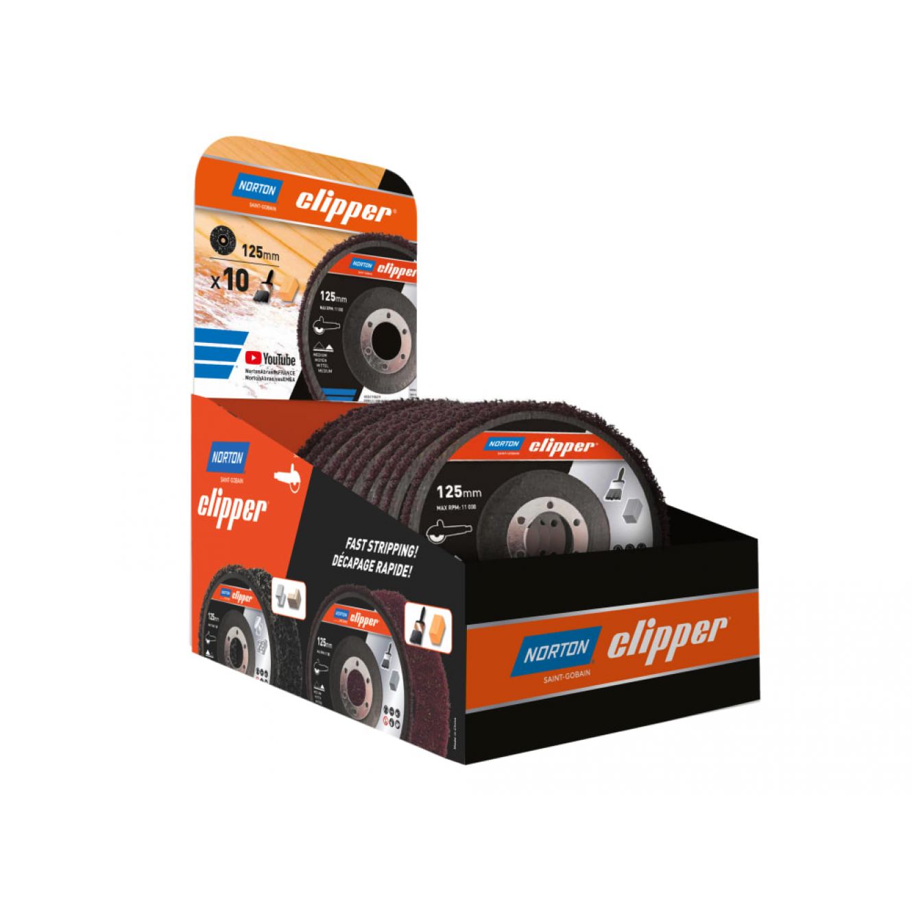 115mm Rapid Strip Wood Counter Display of 10 CLI749352