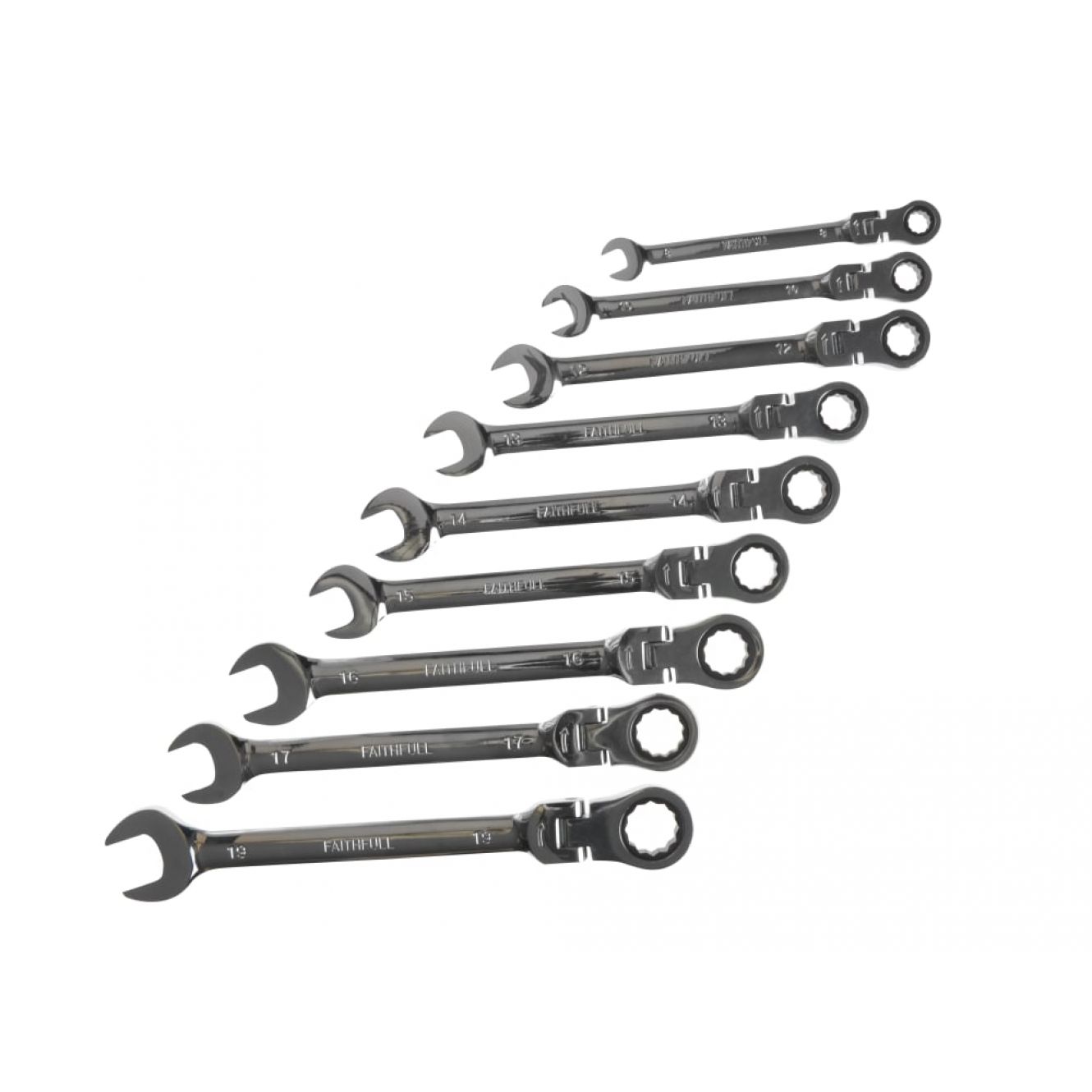 Ratchet Combination Spanner Flex Head Set, 9 Piece FAISPARAT9S