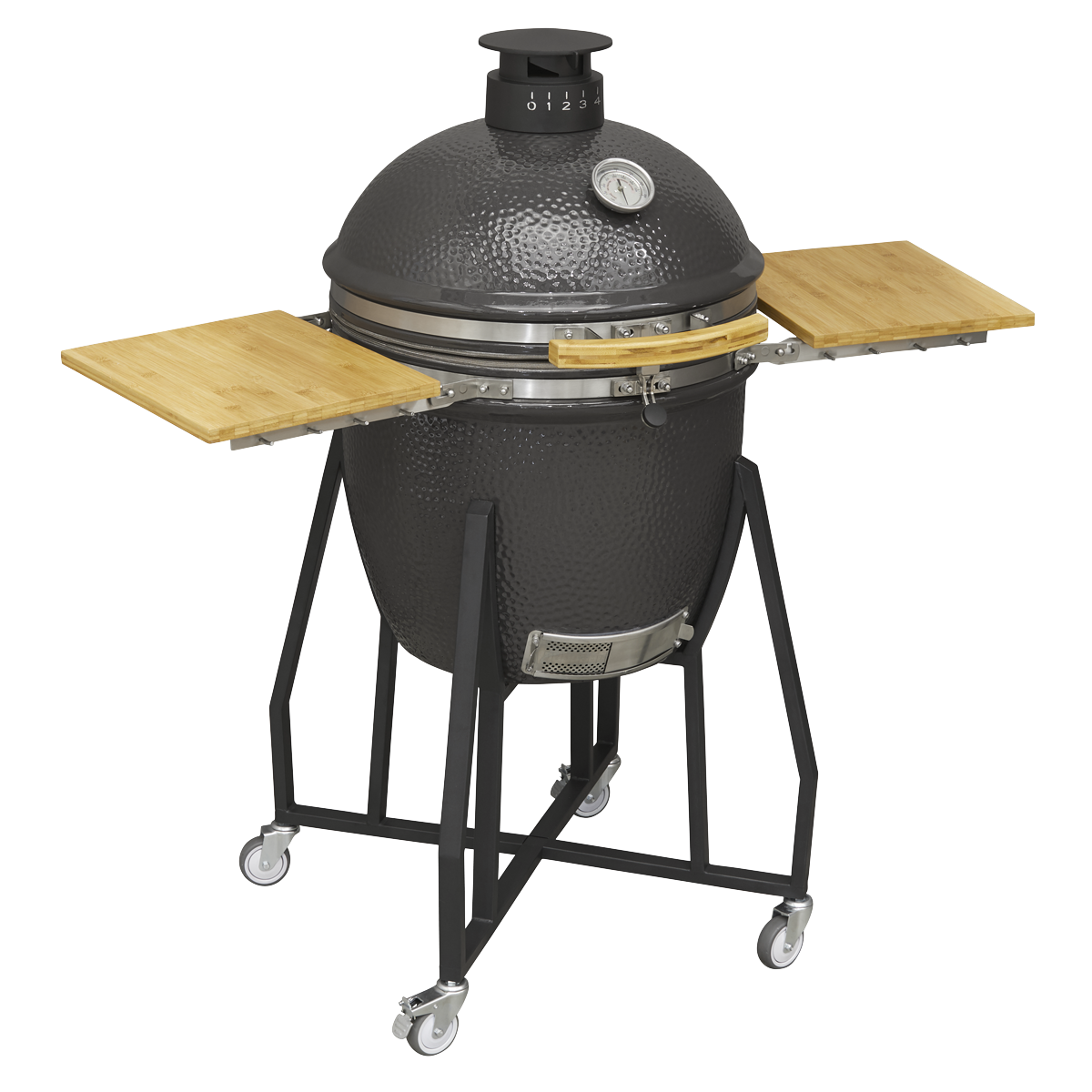 Dellonda Deluxe 22"(56cm) Ceramic Kamado Style BBQ Grill/Oven/Smoker, Supplied with Wheeled Stand DG159