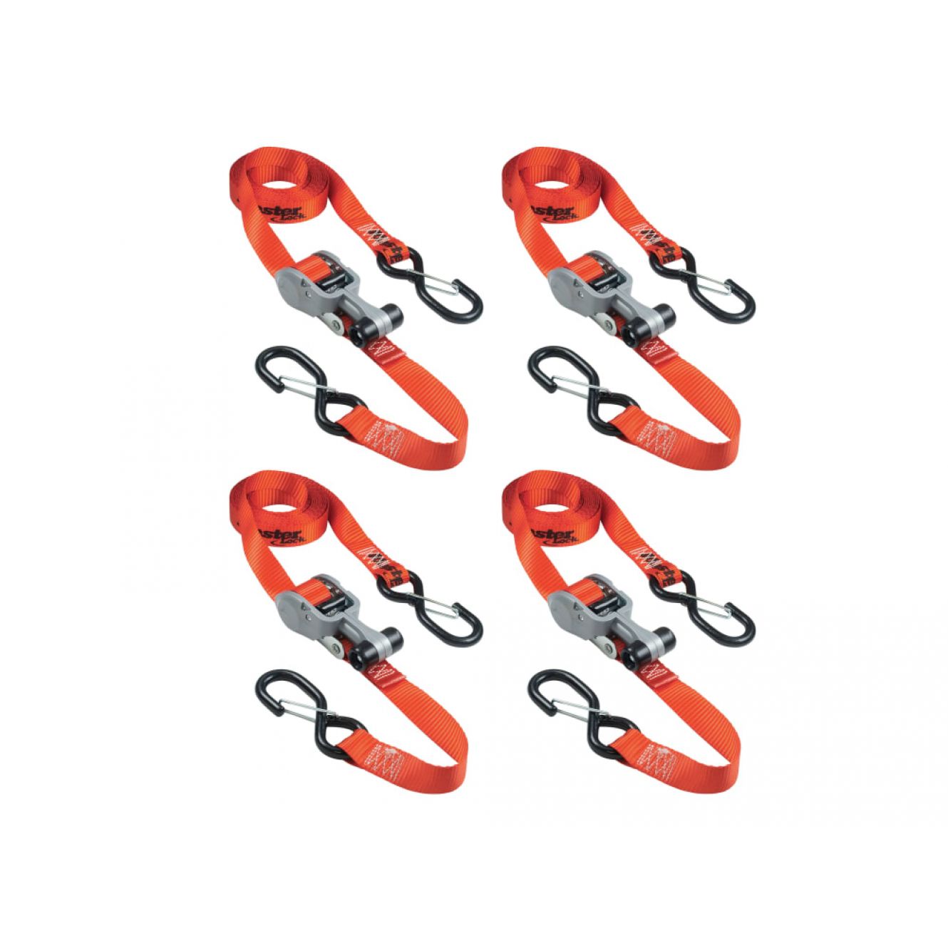 Ratchet Tie-Down S-Hooks 4.25m Red 4 Piece MLK3236E