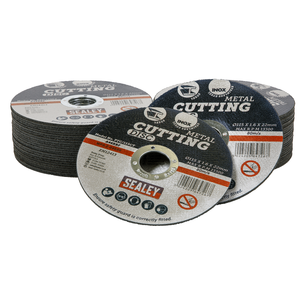 Cutting Disc Pack of 50 Ø115 x 1.6mm Ø22mm Bore PTC/115CT50
