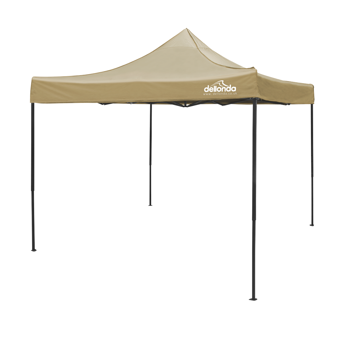 Dellonda Premium 3 x 3m Pop-Up Gazebo, PVC Coated, Water Resistant Fabric, Supplied with Carry Bag, Rope, Stakes & Weight Bags - Beige Canopy DG130