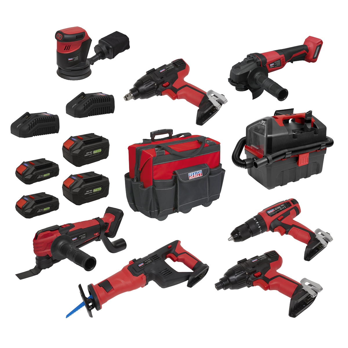 8 x SV20 Series Cordless Power Tool Kit 20V Euro Plug - 4 Batteries CP20VCOMBO4EU
