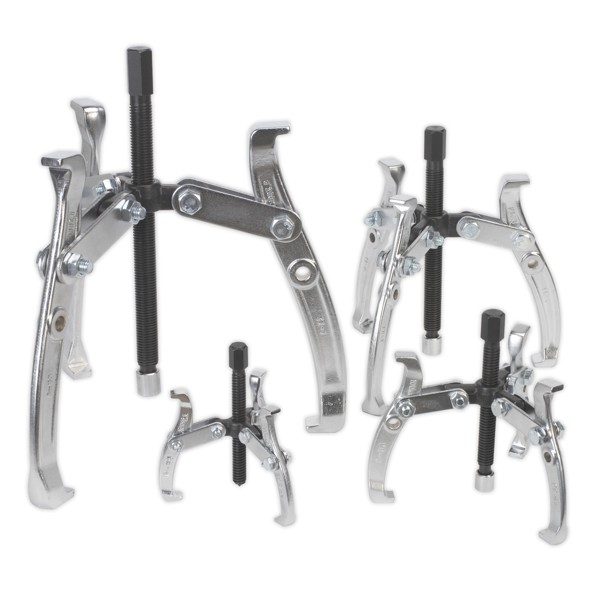 Gear Reversible Puller Set 4pc Triple Leg AK79
