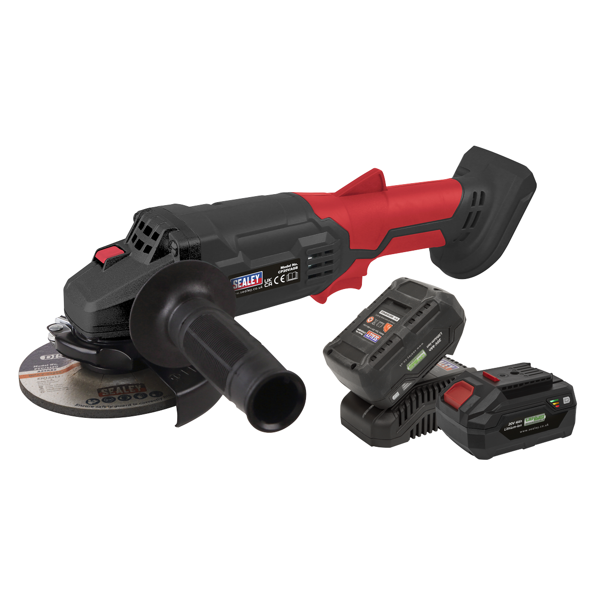 Cordless Angle Grinder Kit Ø115mm 20V 4Ah SV20 Series - 2 Batteries CP20VAGBKIT