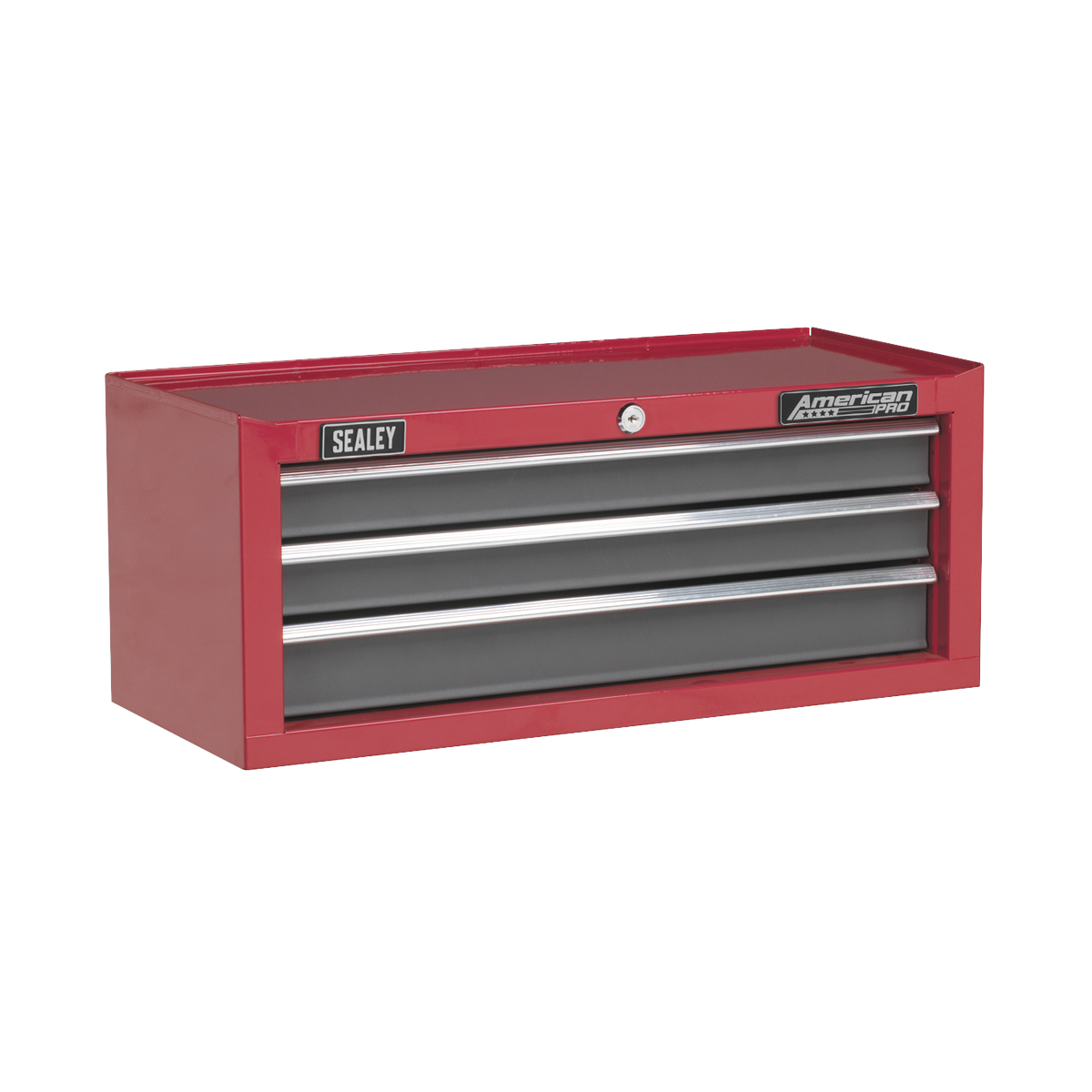 Mid-Box 3 Drawer with Ball-Bearing Slides - Red/Grey AP22309BB