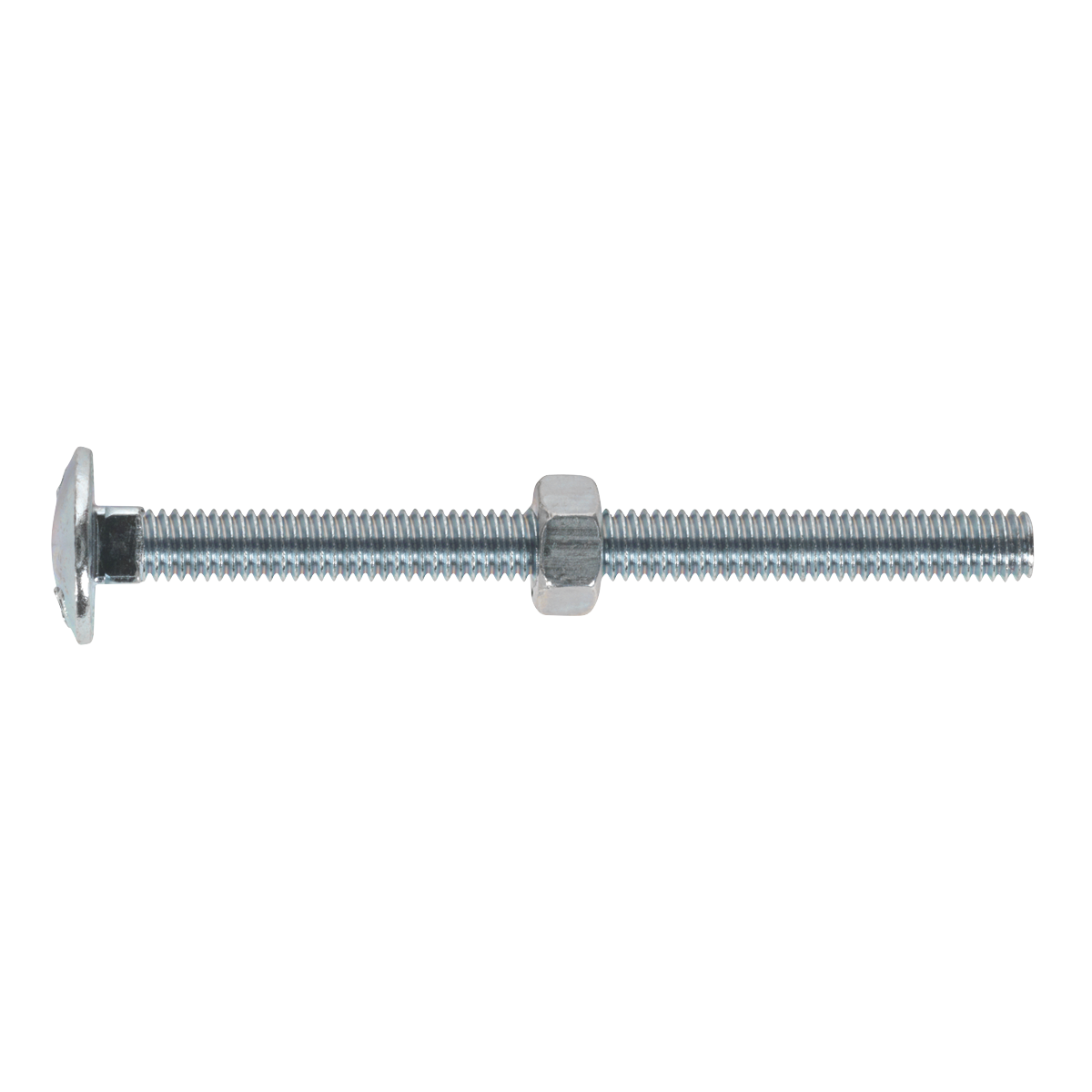 Coach Bolt & Nut DIN 603 - M6 x 75mm Zinc Pack of 100 CBN675