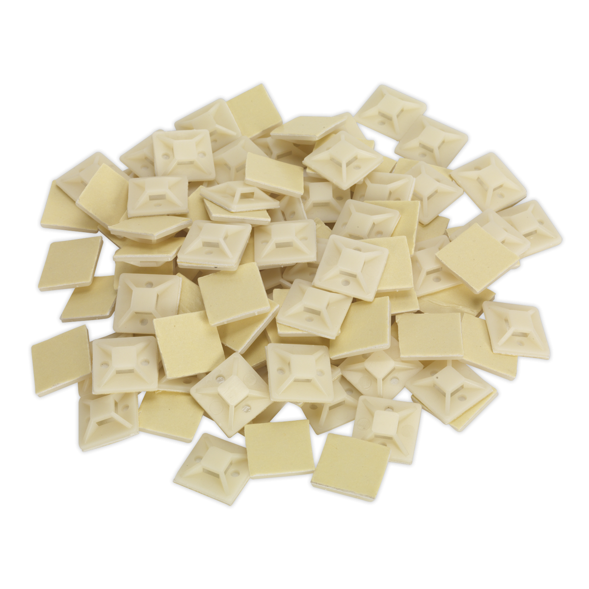 Self-Adhesive Cable Tie Mount 25 x 25mm White Pack of 100 CTM2525W