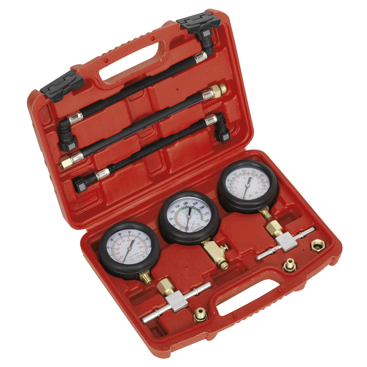 Motorcycle Compression & Fuel Pressure Gauge Set 3pc MS100