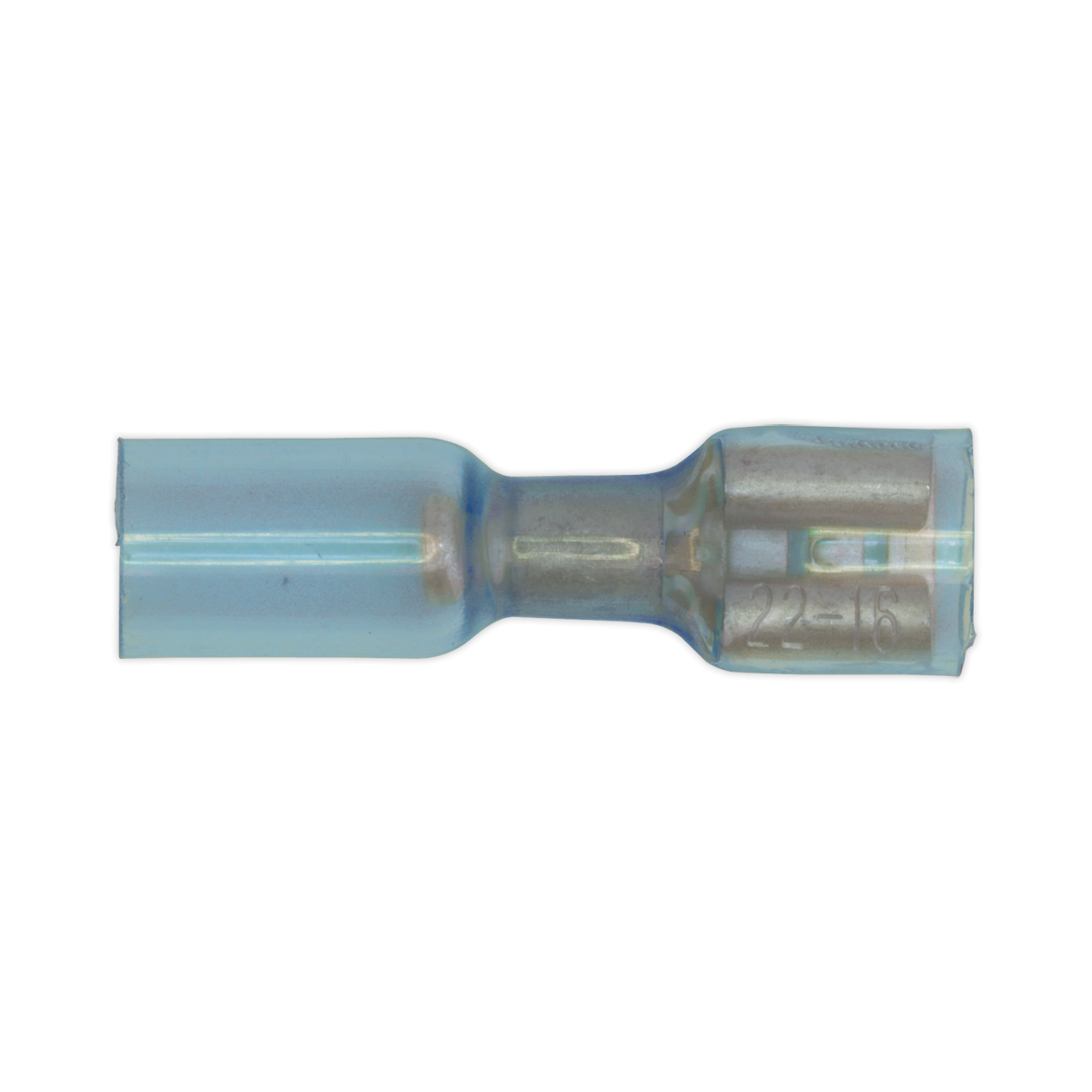 Heat Shrink Push-On Terminal 6.4mm Female Blue Pack of 25 BTSPF25