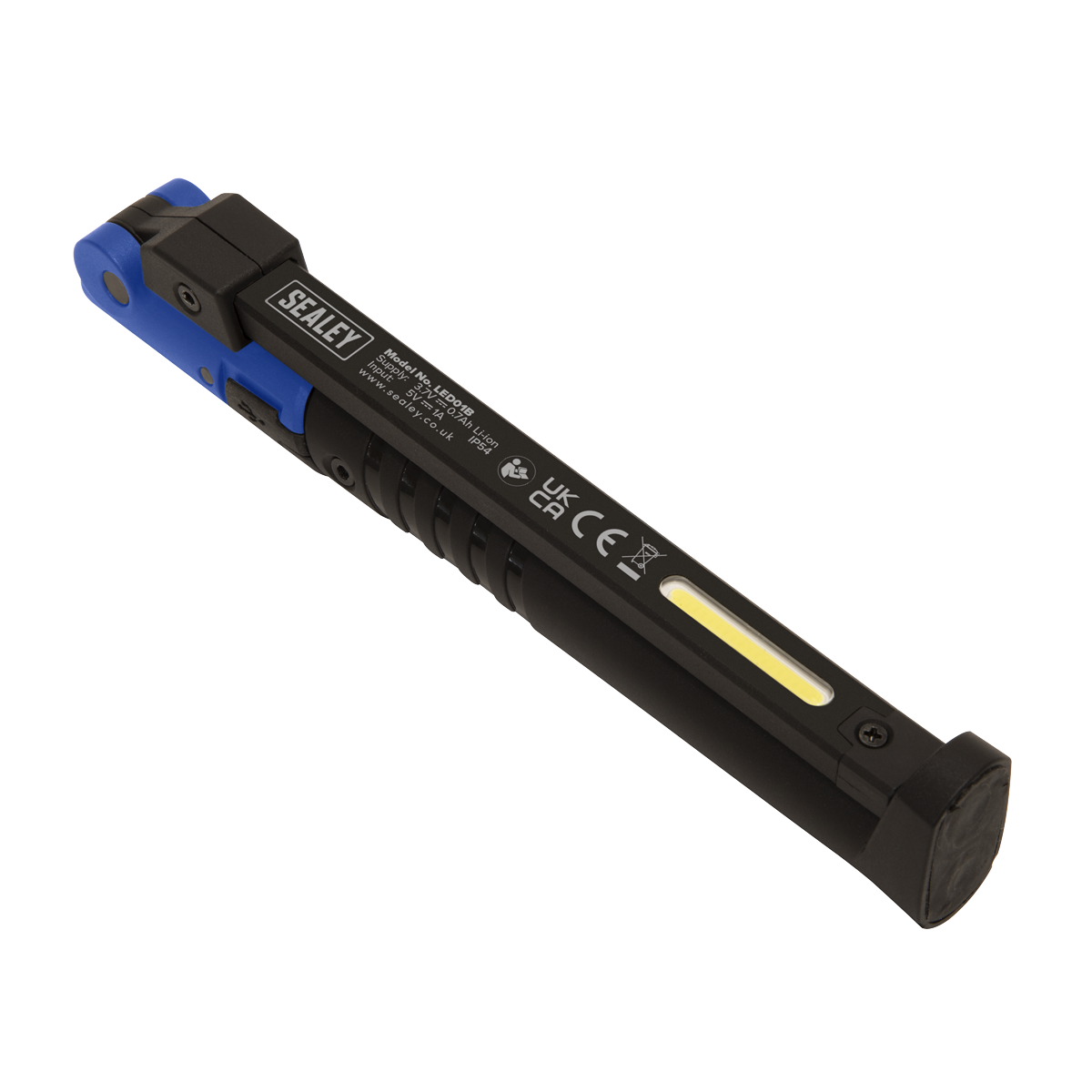 Rechargeable Slim Folding Pocket Light 2 COB & 1 SMD LED - Blue LED01B