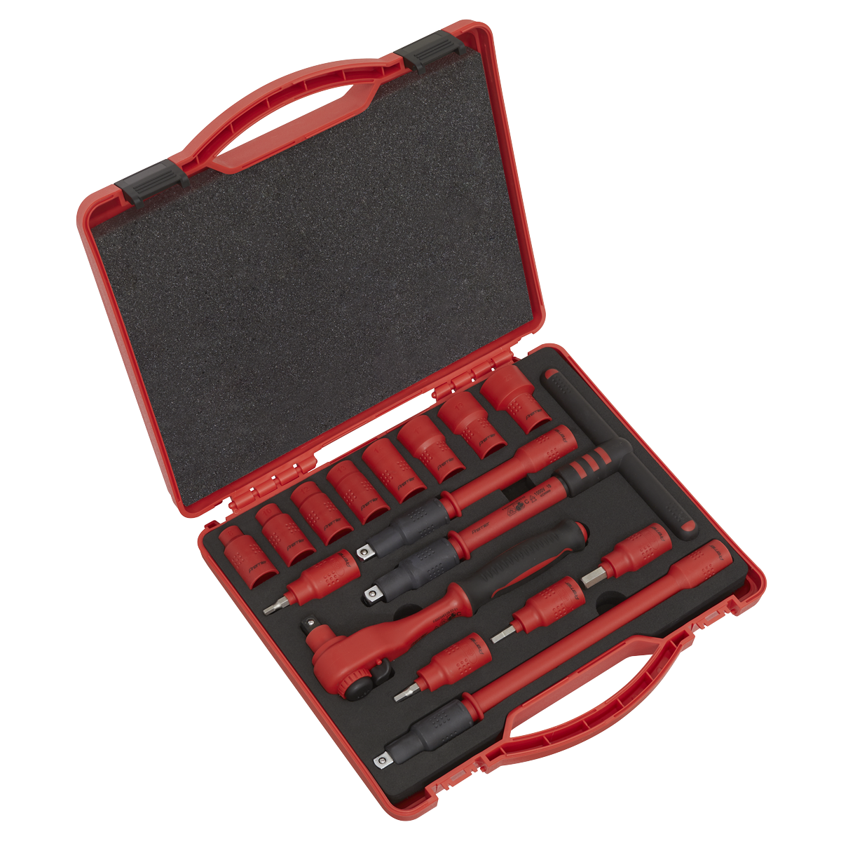 Insulated Socket Set 16pc 3/8"Sq Drive 6pt WallDrive® VDE Approved AK7940
