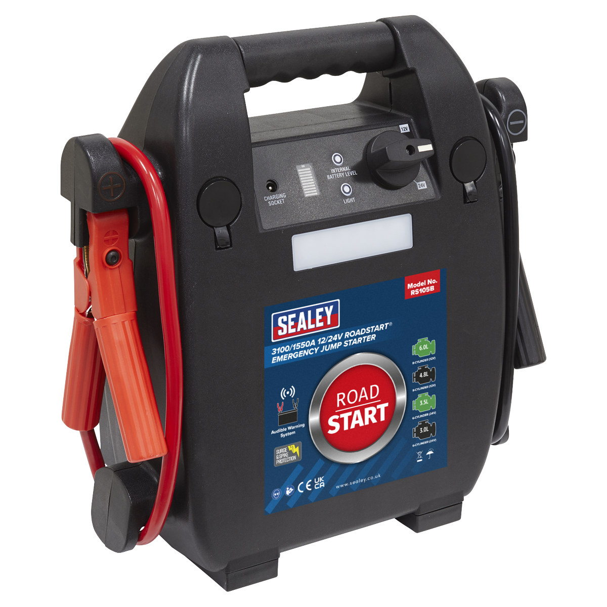 RoadStart® Emergency Jump Starter 12/24V 6L 8-Cylinder RS105B