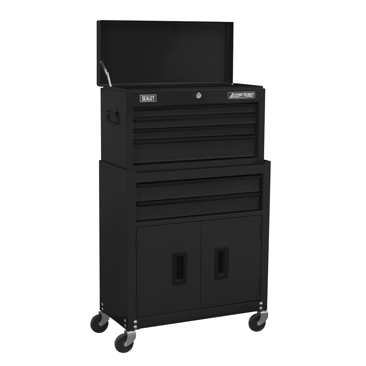 Topchest & Rollcab Combination 6 Drawer with Ball-Bearing Slides - Black AP22BK