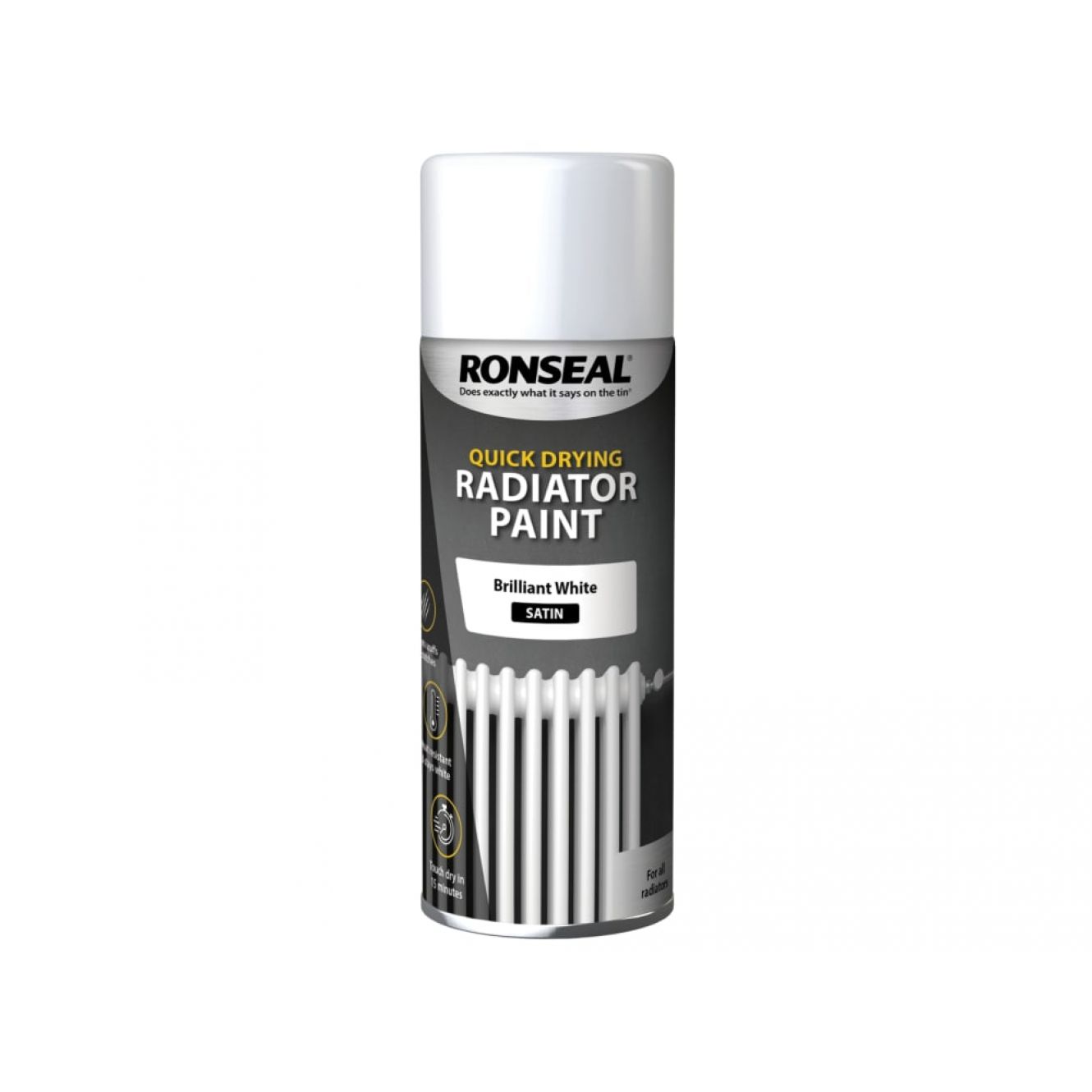 One Coat Radiator Spray Paint Satin White 400ml RSLQDRSWS400