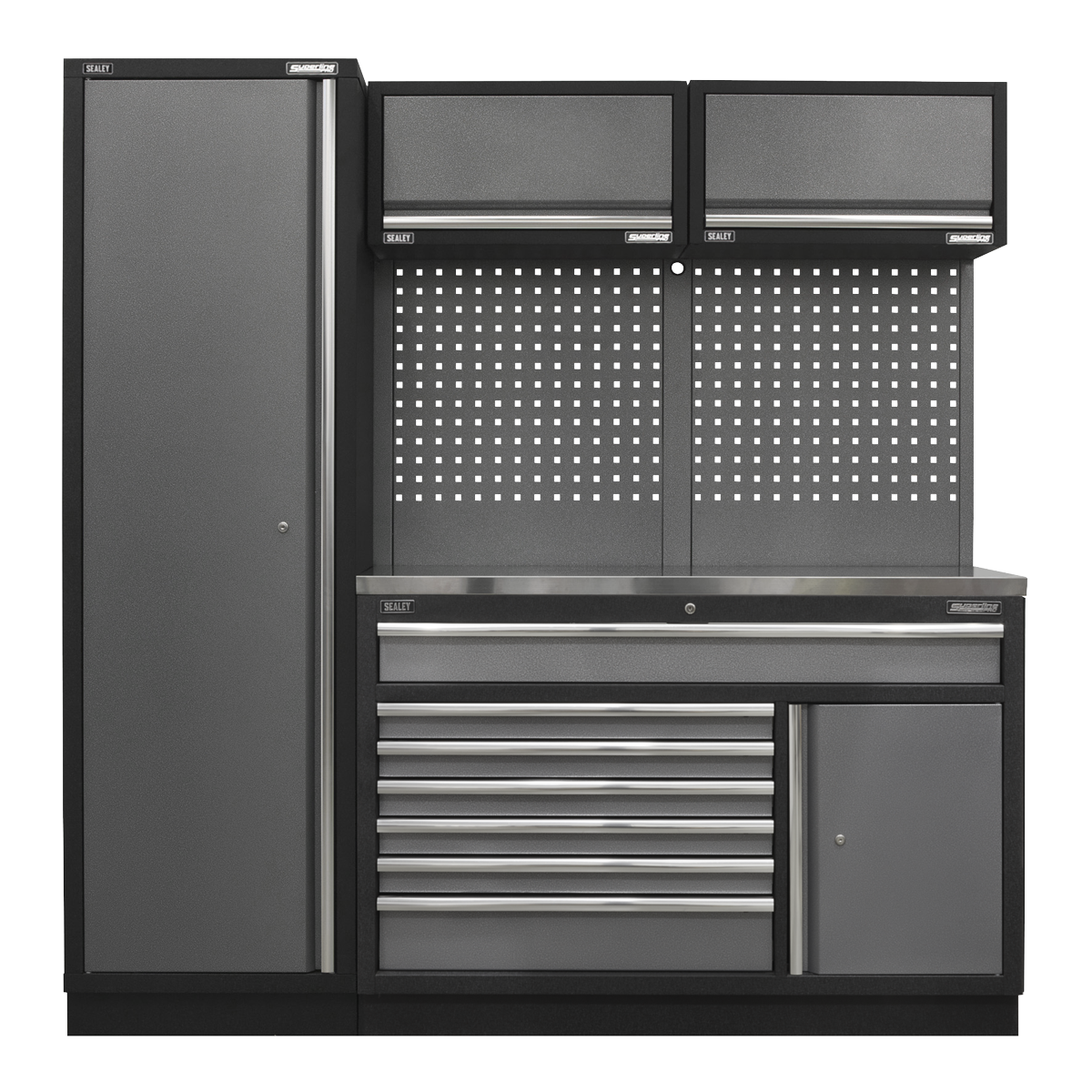 Superline PRO® 1.96m Storage System - Stainless Steel Worktop APMSSTACK09SS