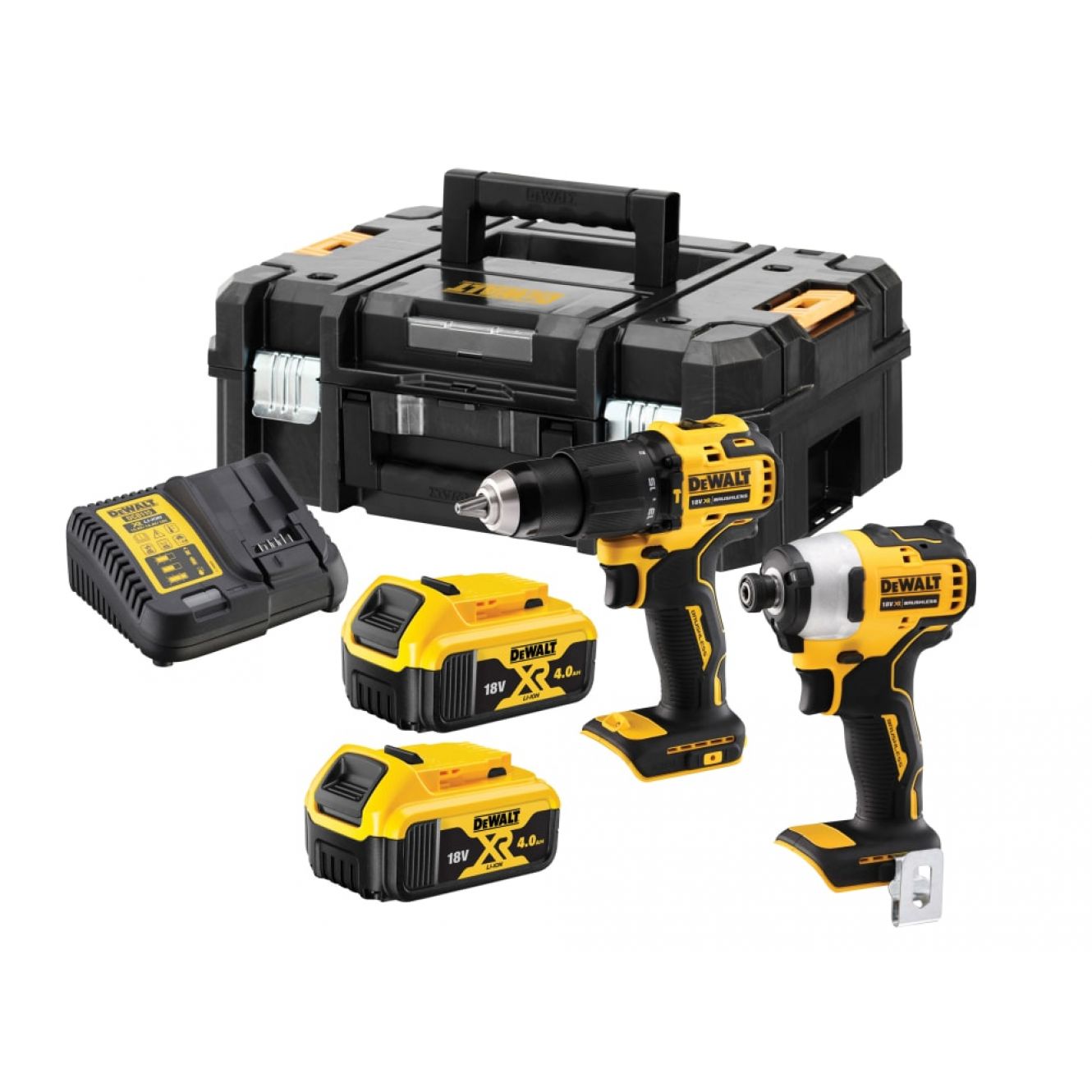 DCK2062M2T XR Brushless Compact Twin Pack 18V 2 x 4.0Ah Li-ion DEWDCK2062M2