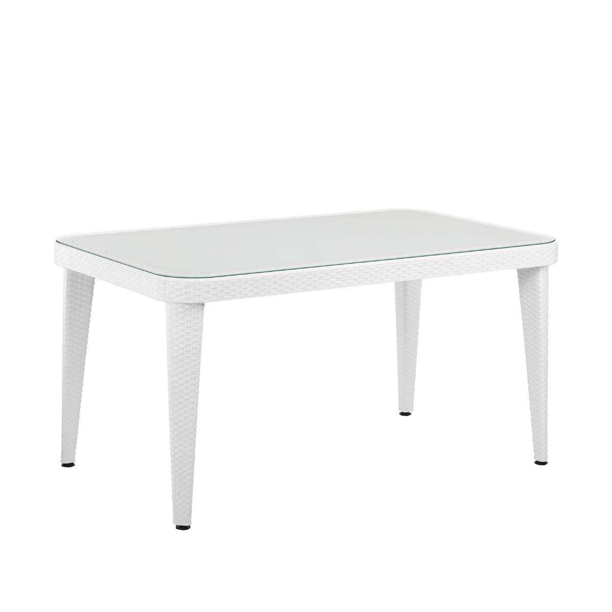 Dellonda Outdoor Dining Table Weather Resistant Body Glass Table 90x150cm DG210