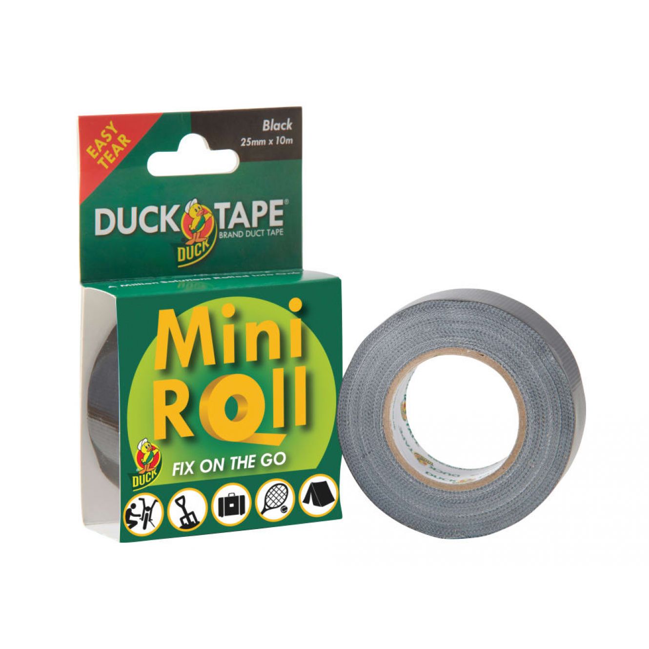 Duck Tape® Mini Roll 25mm x 10m Black SHUDTMINI