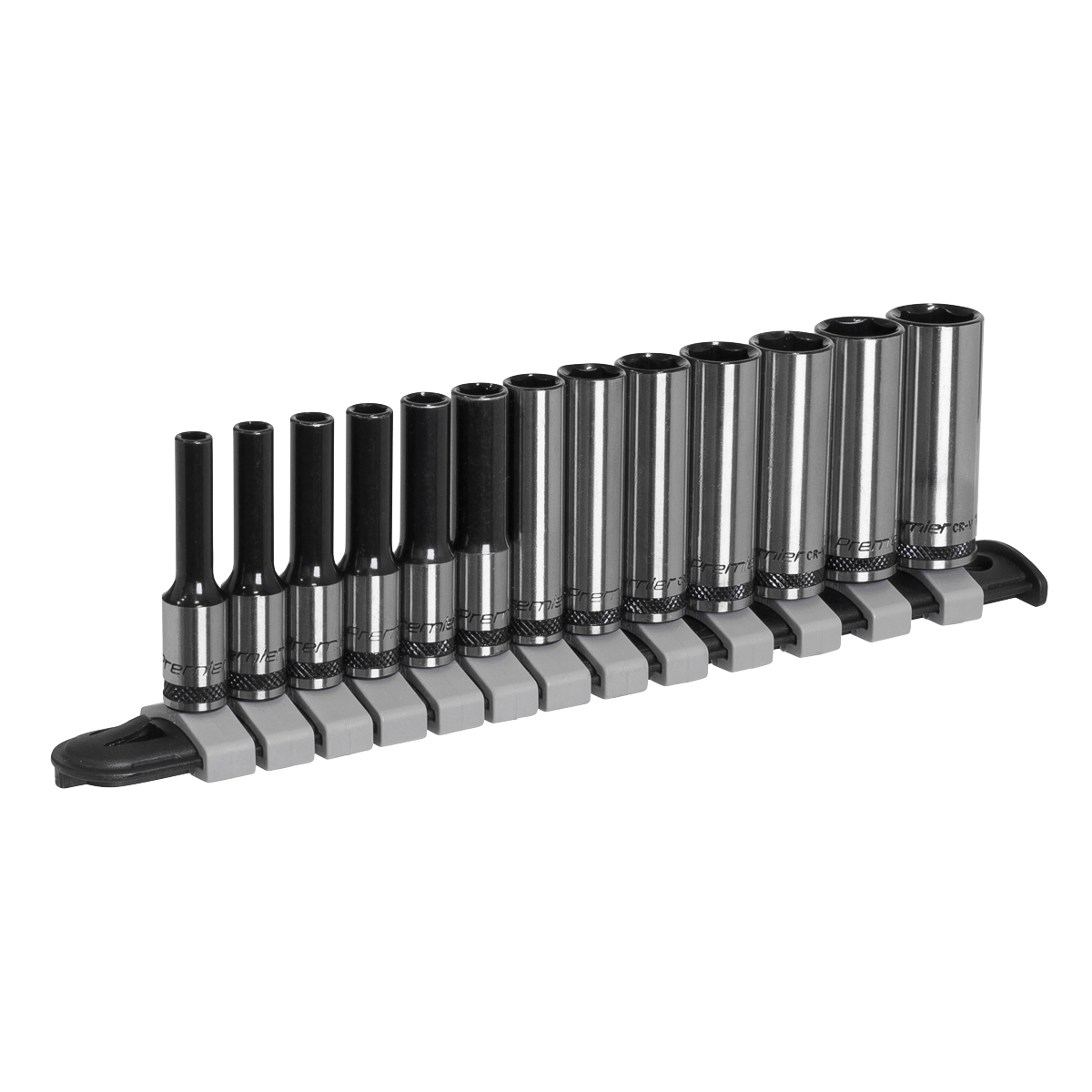 Socket Set Deep 13pc 1/4"Sq Drive Metric - Black Series AK7991