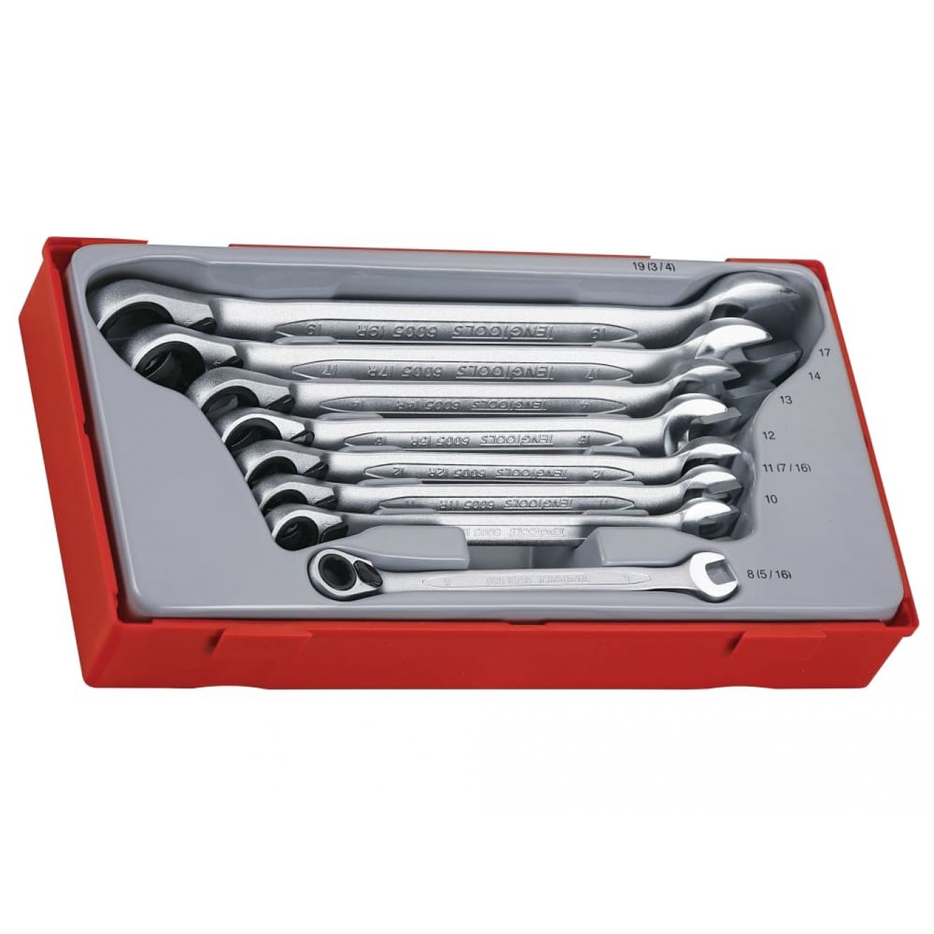 TT6508R Metric Ratchet Combination Spanner Set, 8 Piece TENTT6508R